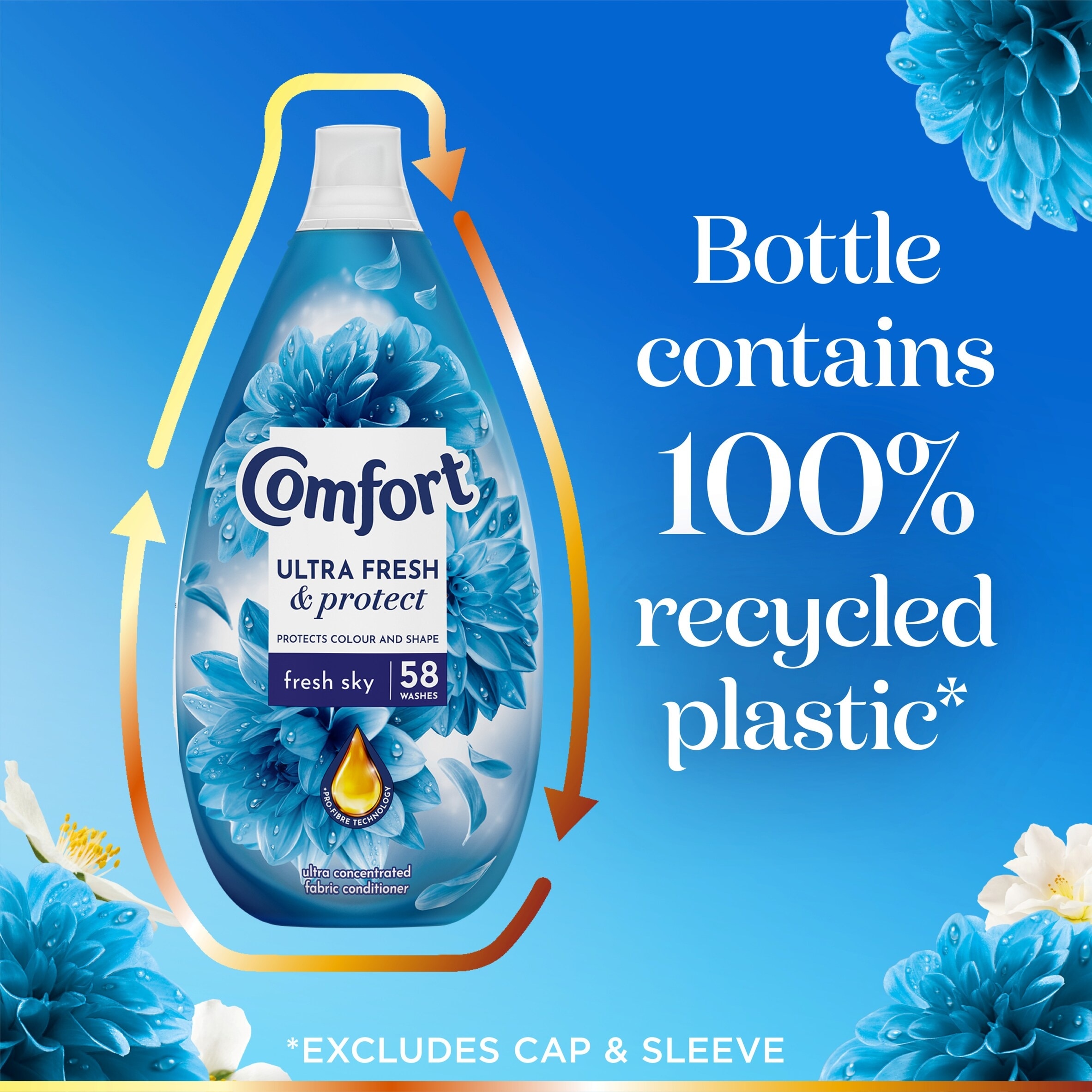 Comfort Ultra Fresh & Protect Fabric Conditioner Fresh Sky 58 Washes 870ml thumbnail 5