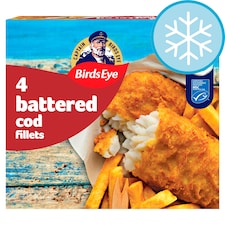 Birds Eye 4 Battered Cod Fillets 400g