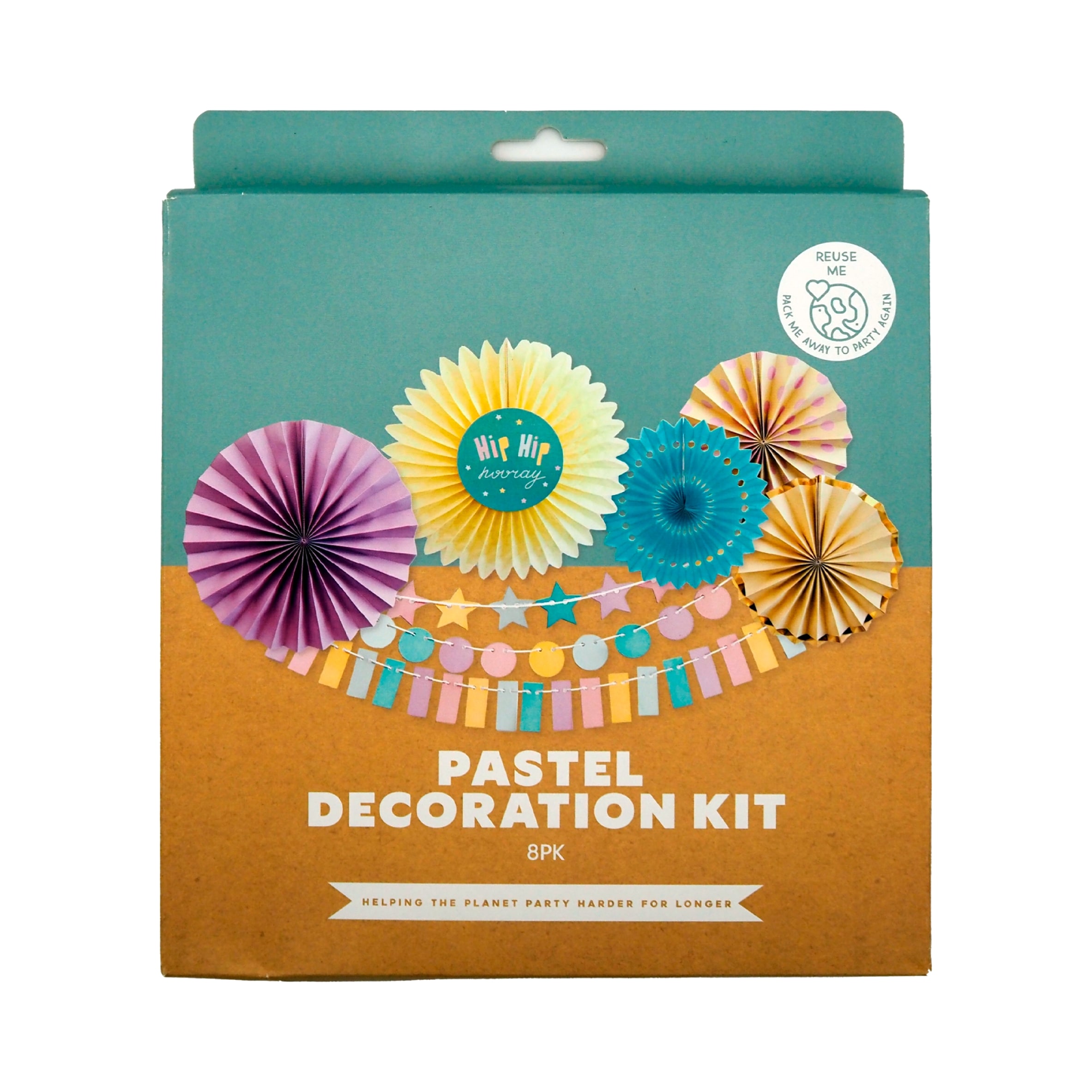 MAD PARTY PASTEL DECORATION KIT 8 PIECE