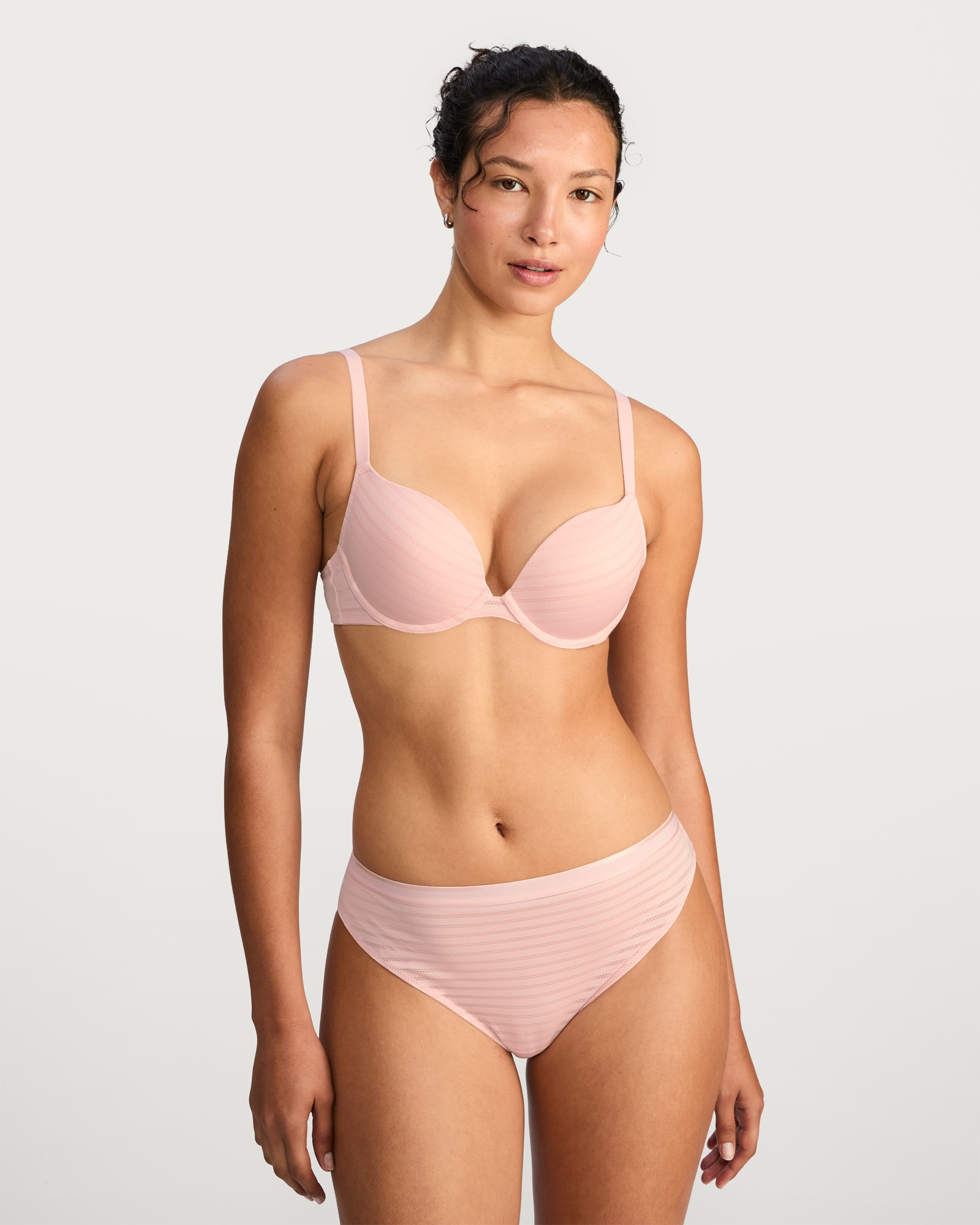 F&F 2-Pack Striped Wired Push Up Bras in Black thumbnail 2
