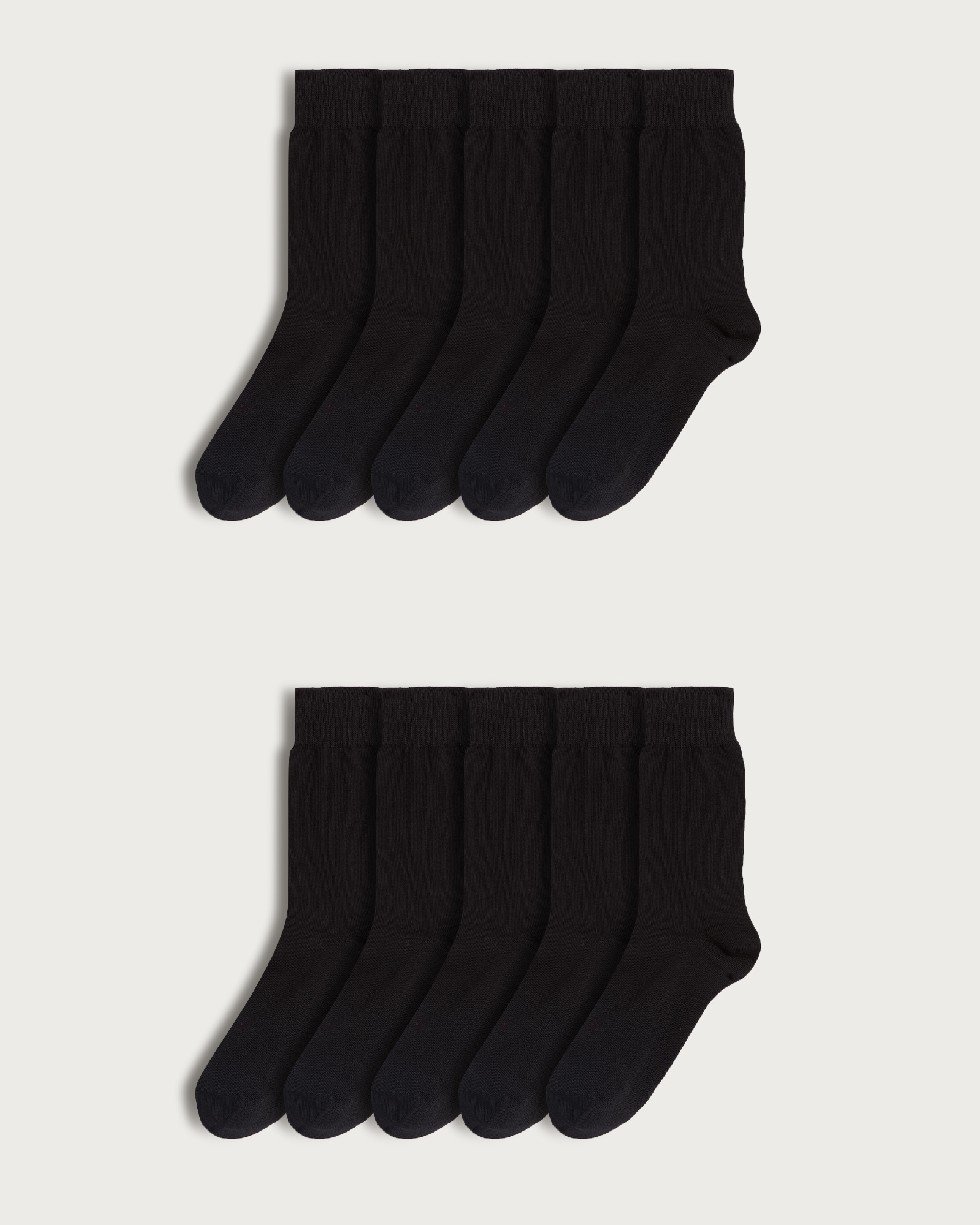 F&F 10-Pack Cotton Rich Ankle Socks  in Black