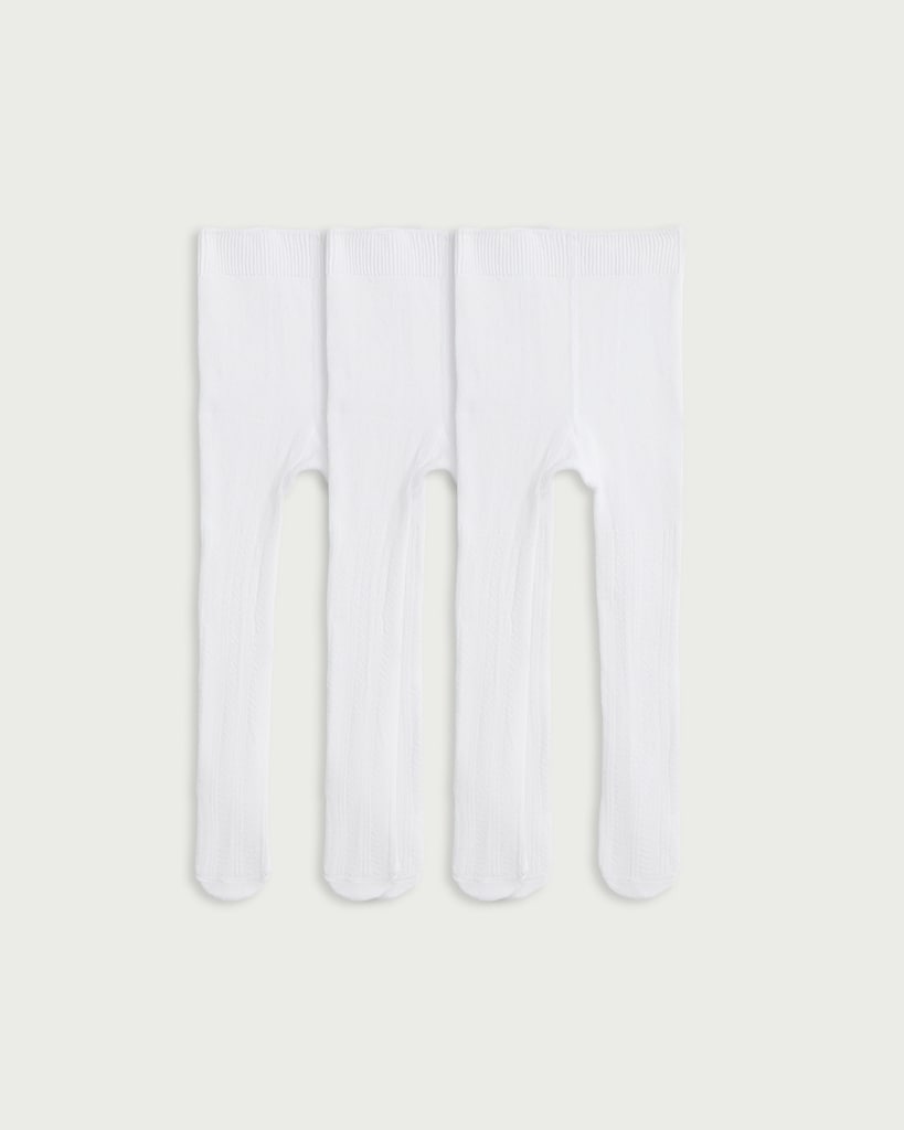F&F Baby 3-Pack Cotton Rich Tights in White