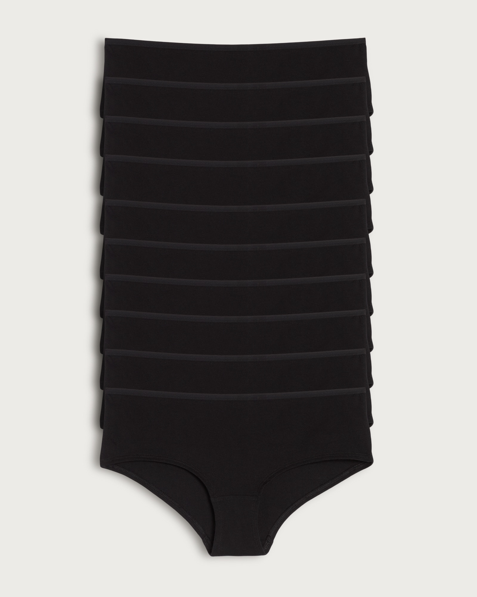 F&F 10-Pack Cotton Rich Short Knickers in Black
