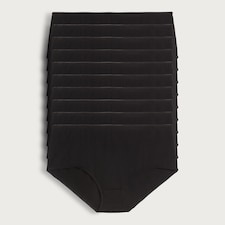 F&F 10-Pack Cotton Rich Full Briefs in Black