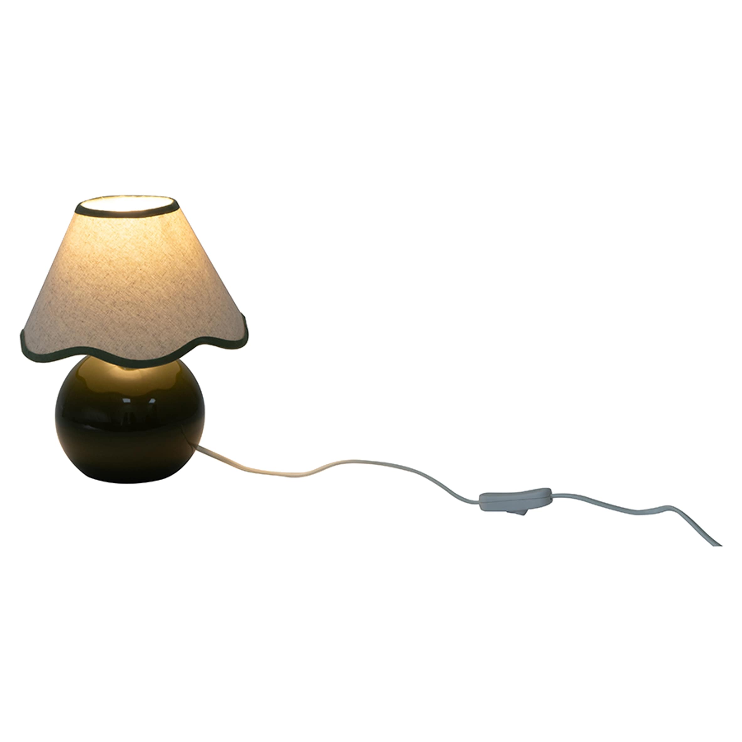F&F Home Green Round Ceramic Table Lamp  thumbnail 2
