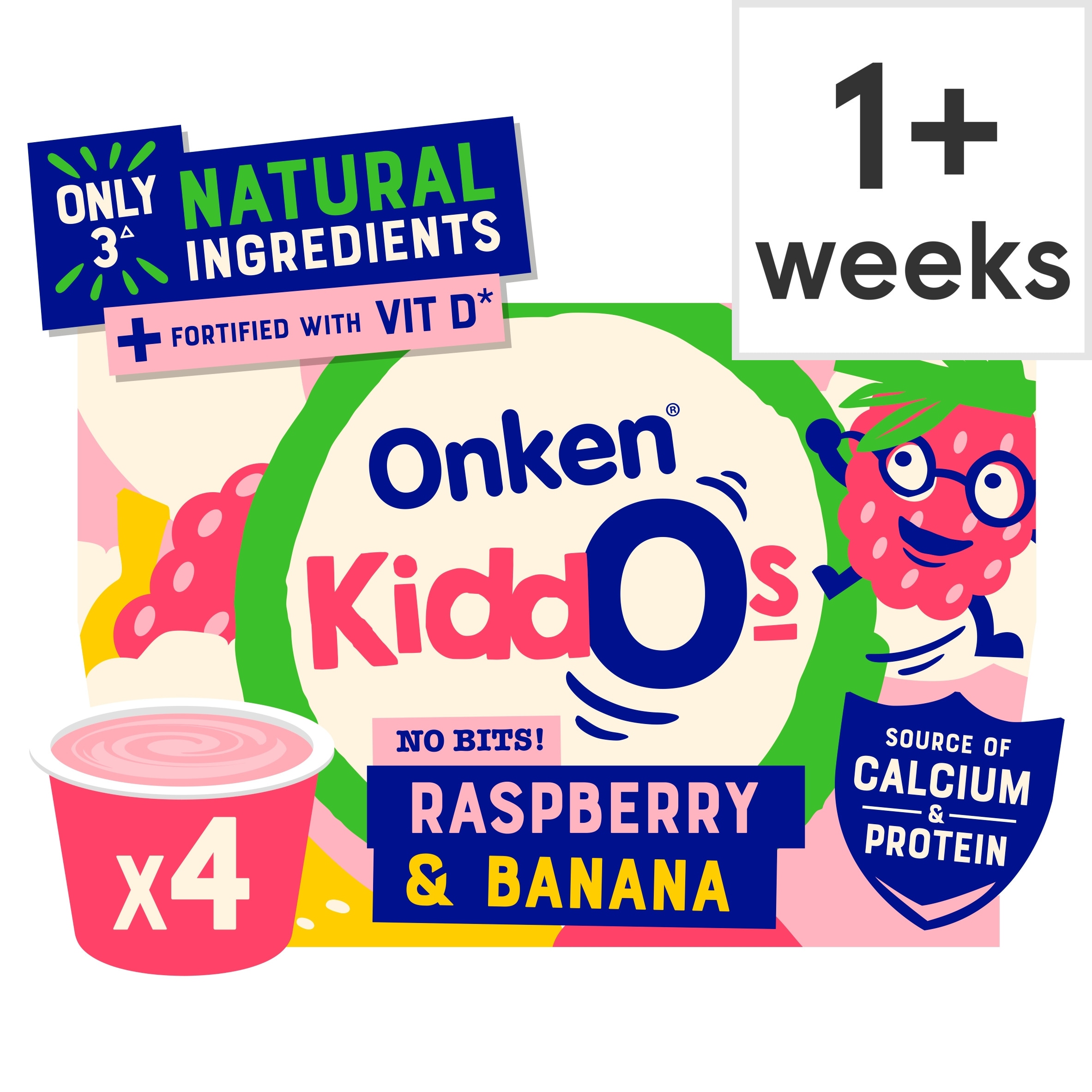 Onken KiddOs Raspberry & Banana Kids Yogurt