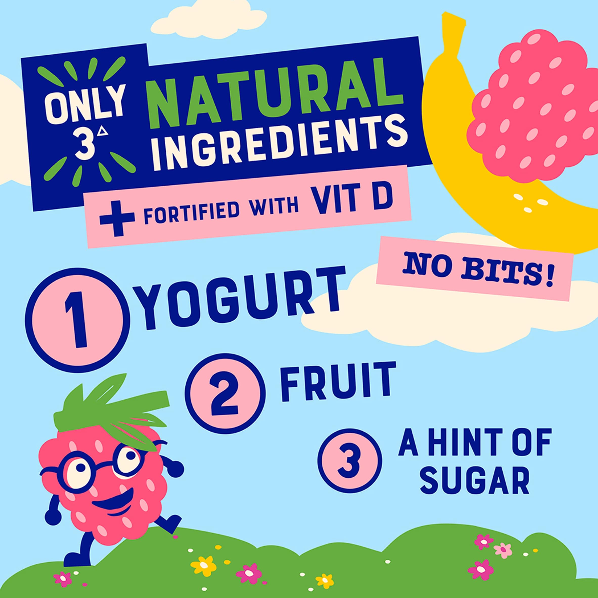 Onken Kiddos Yoghurt Raspberry & Banana 4x90g thumbnail 2