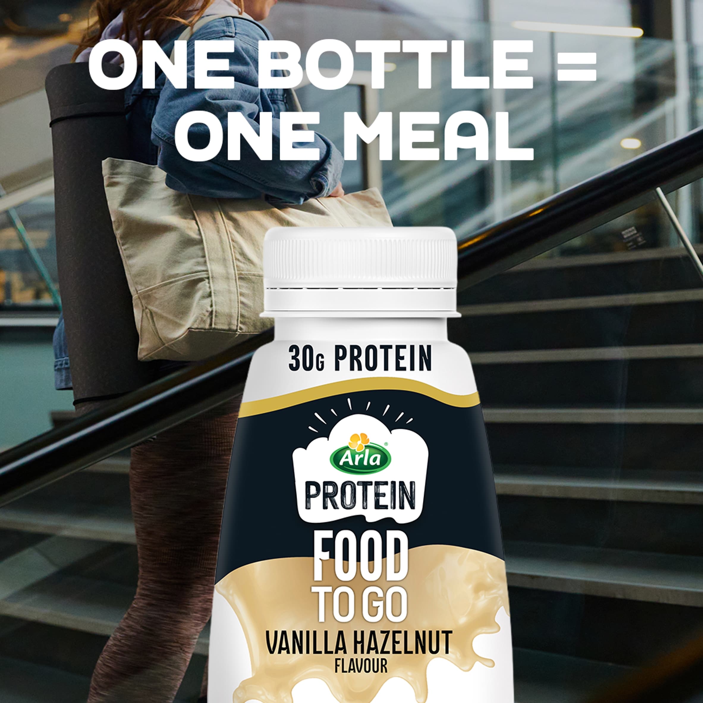 Arla Protein Food To Go Vanilla Hazelnut Flavoured Meal Replacement Shake 500ml thumbnail 2