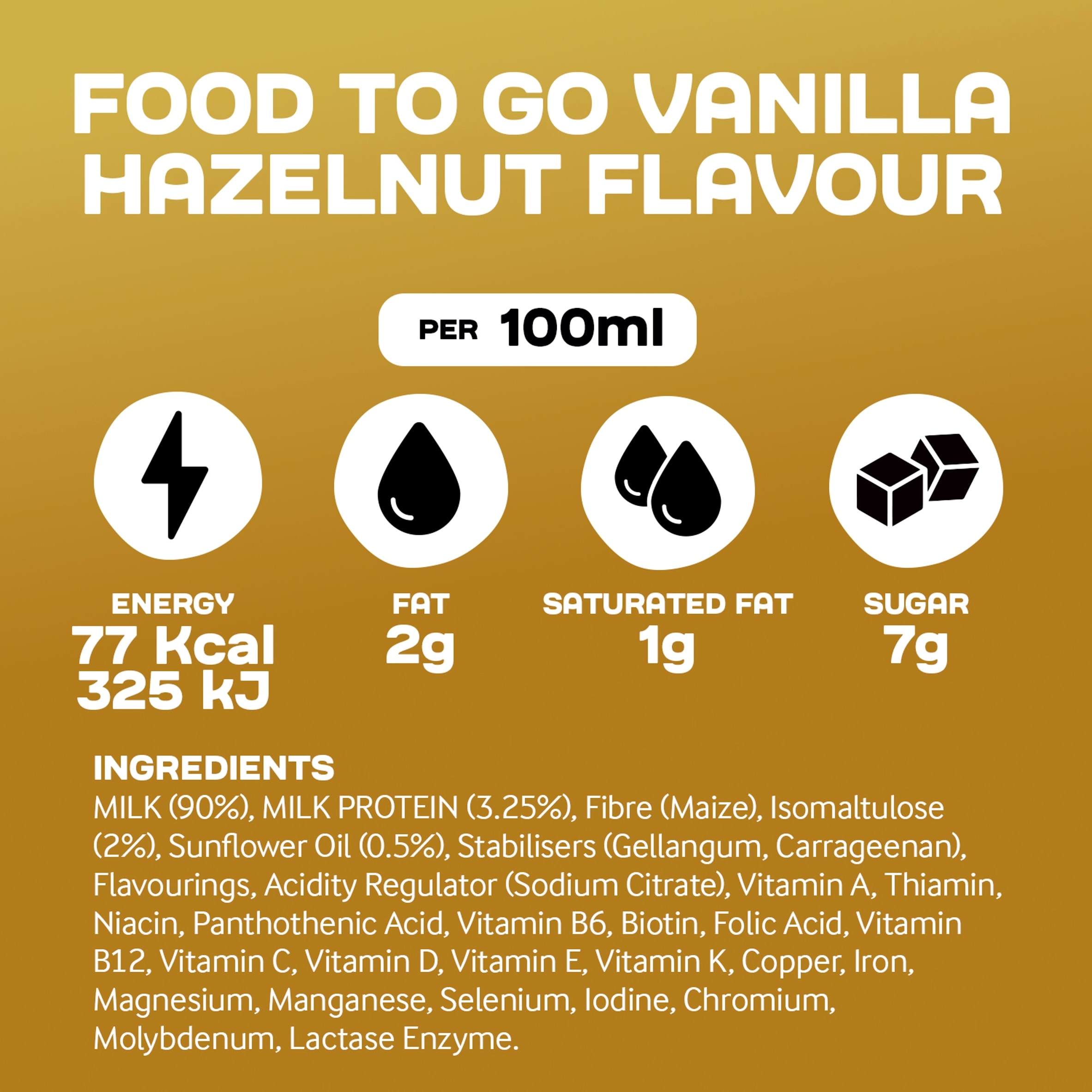 Arla Protein Food To Go Vanilla Hazelnut Flavoured Meal Replacement Shake 500ml thumbnail 4