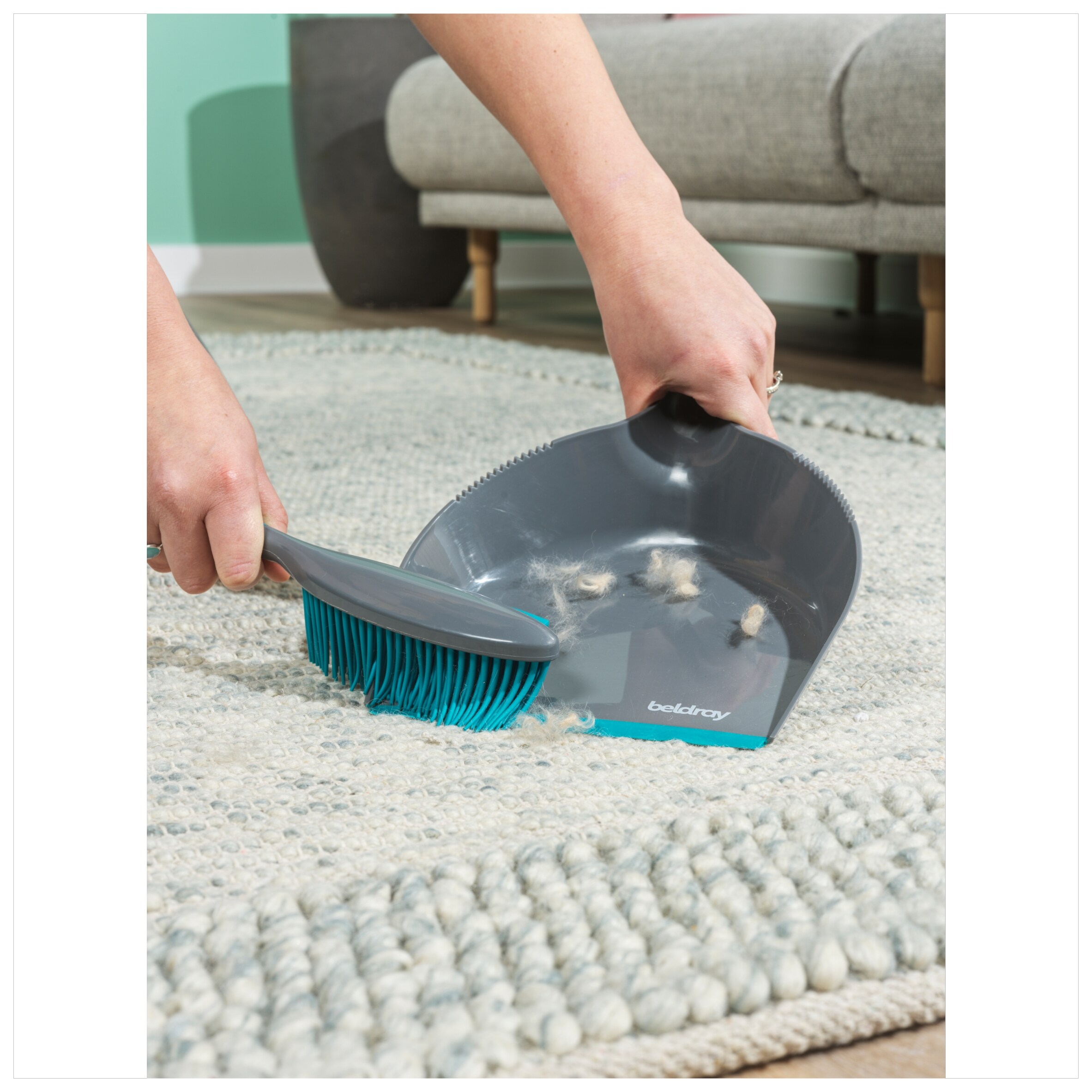 Beldray Pet Plus Anti Bac Rubber Dustpan & Brush thumbnail 4