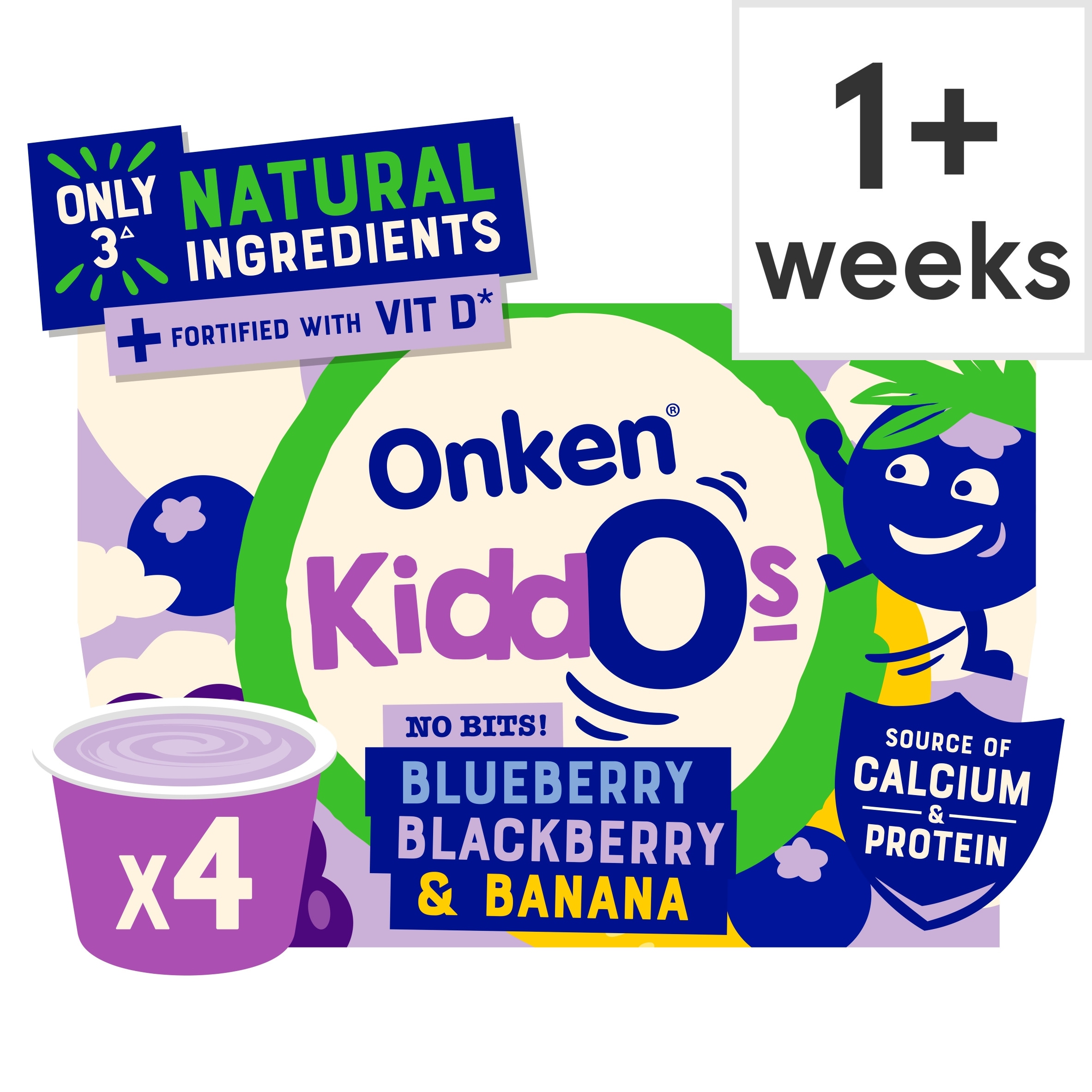 Onken KiddOs Blueberry, Blackberry & Banana Kids Yogurt