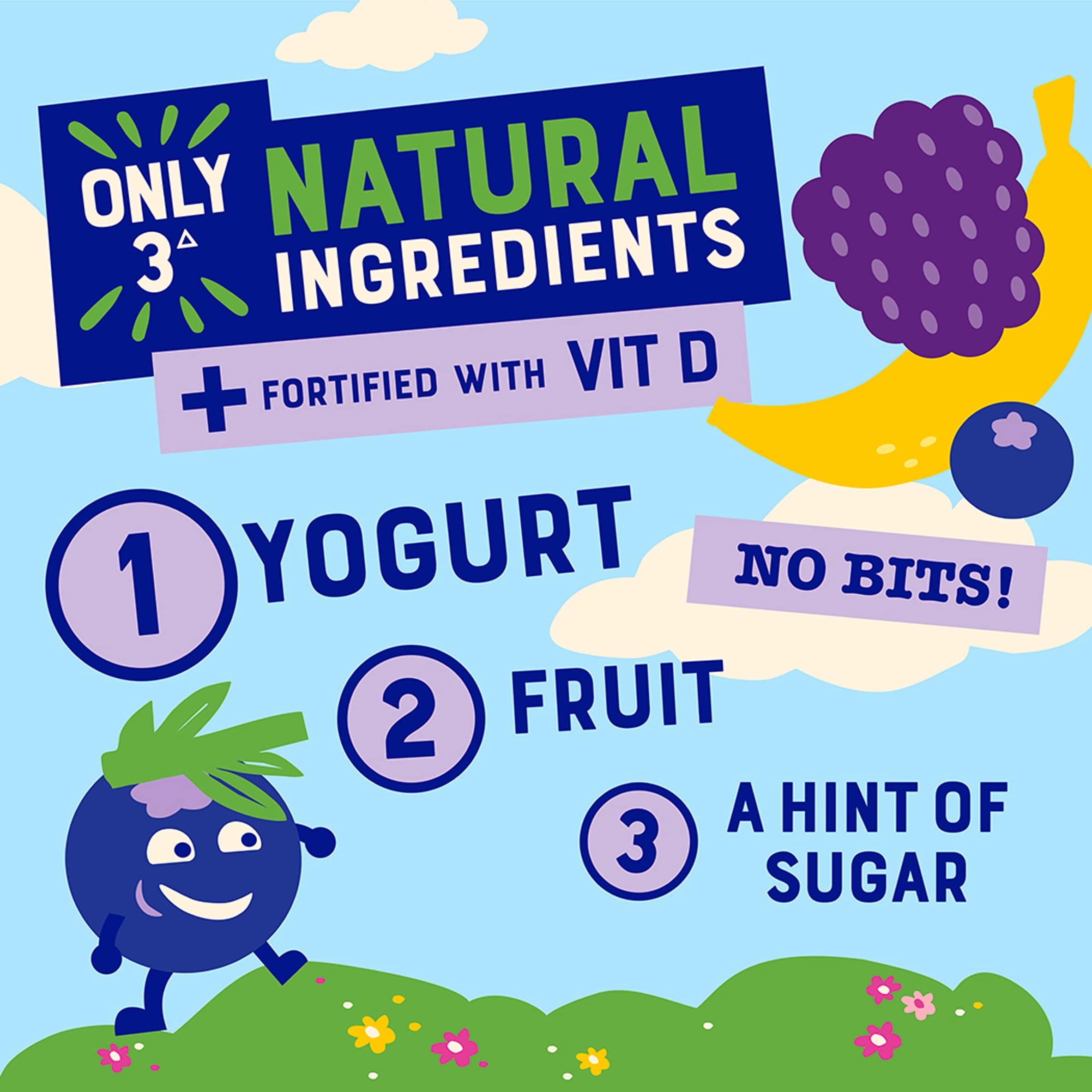 Onken Kiddos Yogurt, Blueberry, Blackberry & Banana 4x90g thumbnail 2