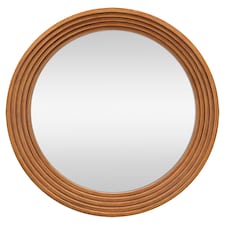 F&F Home Round Wood Mirror