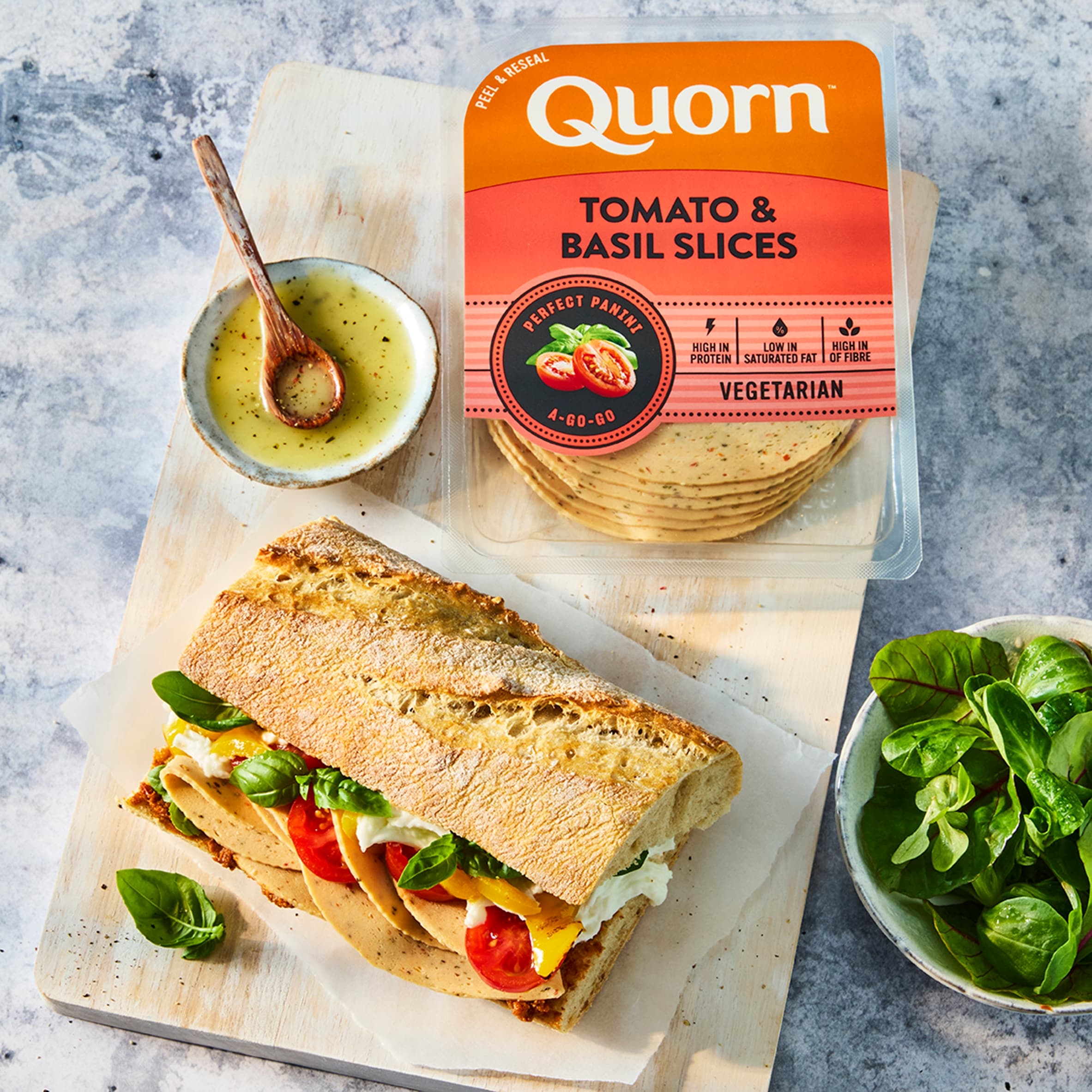 Quorn Tomato & Basil Slices 100g thumbnail 2
