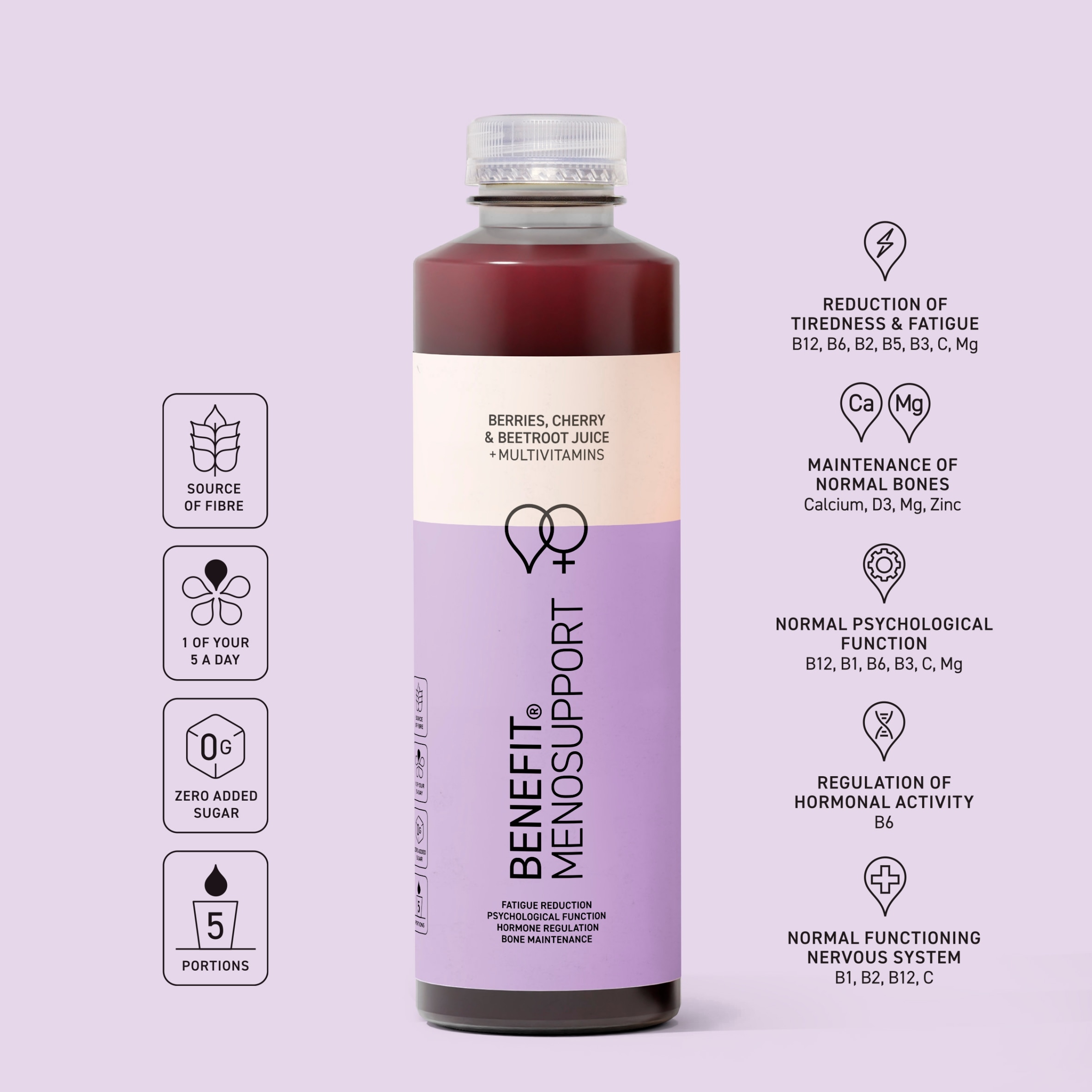 BENEFIT MENOPAUSE BERRIES, CHERRY & BEETROOT JUICE + MULTIVITAMINS 750ML. thumbnail 2