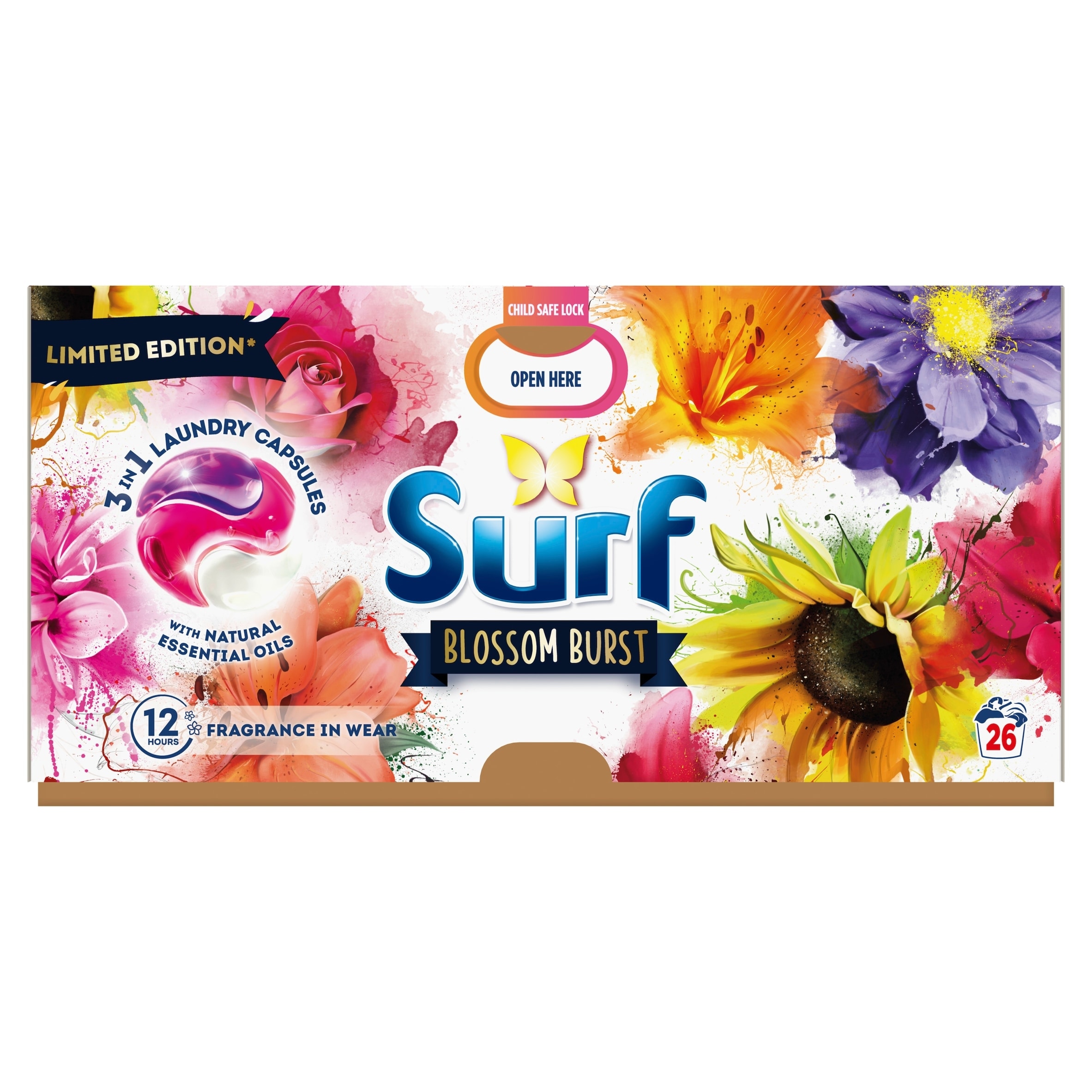 Surf 3 in 1 Blossom Burst Laundry Capsules 26 Washes 449g