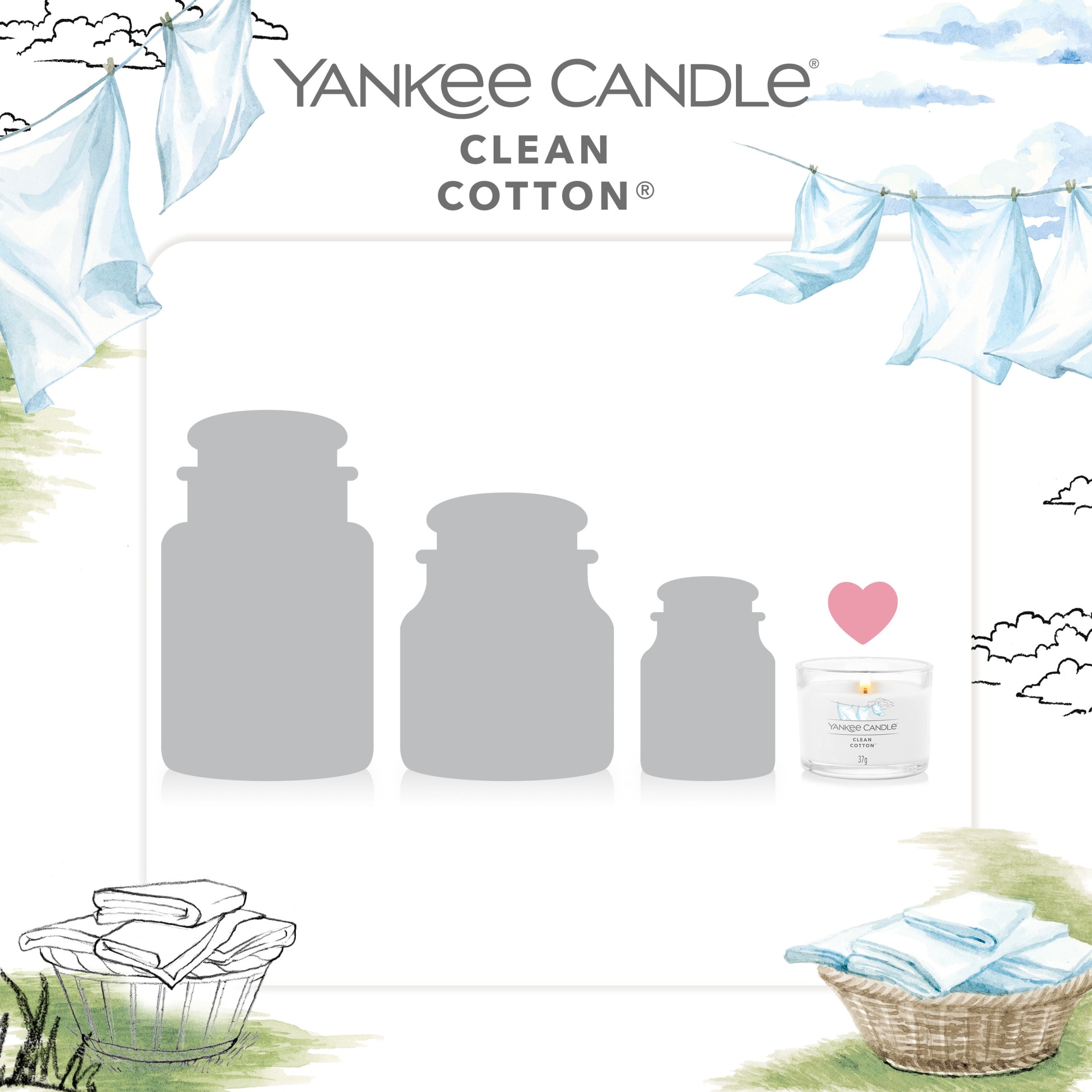 Yankee Signature Clean Cotton Votive Candle 37g thumbnail 3