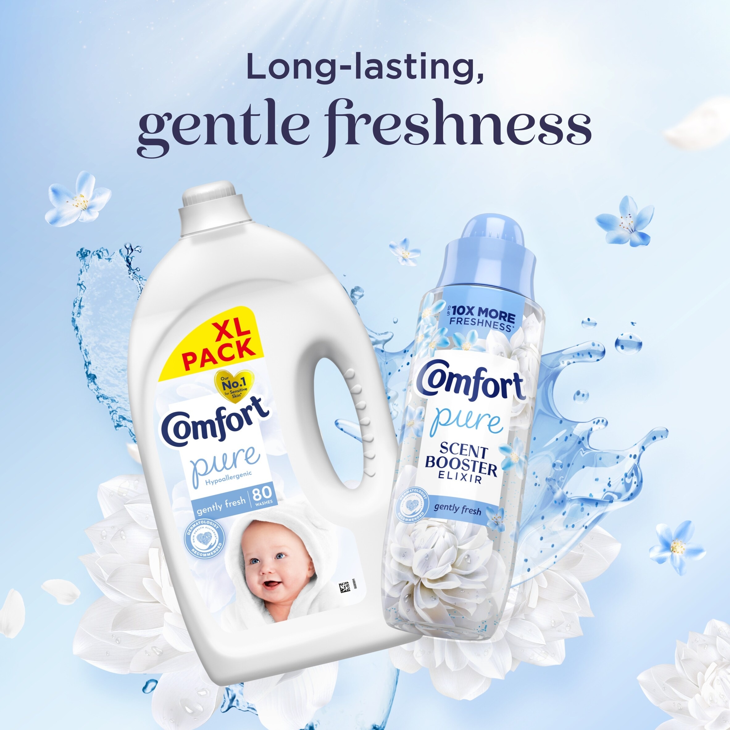 Comfort Pure Sensitive Gently Fresh Fabric Conditioner 80 Washes 2400ml thumbnail 4