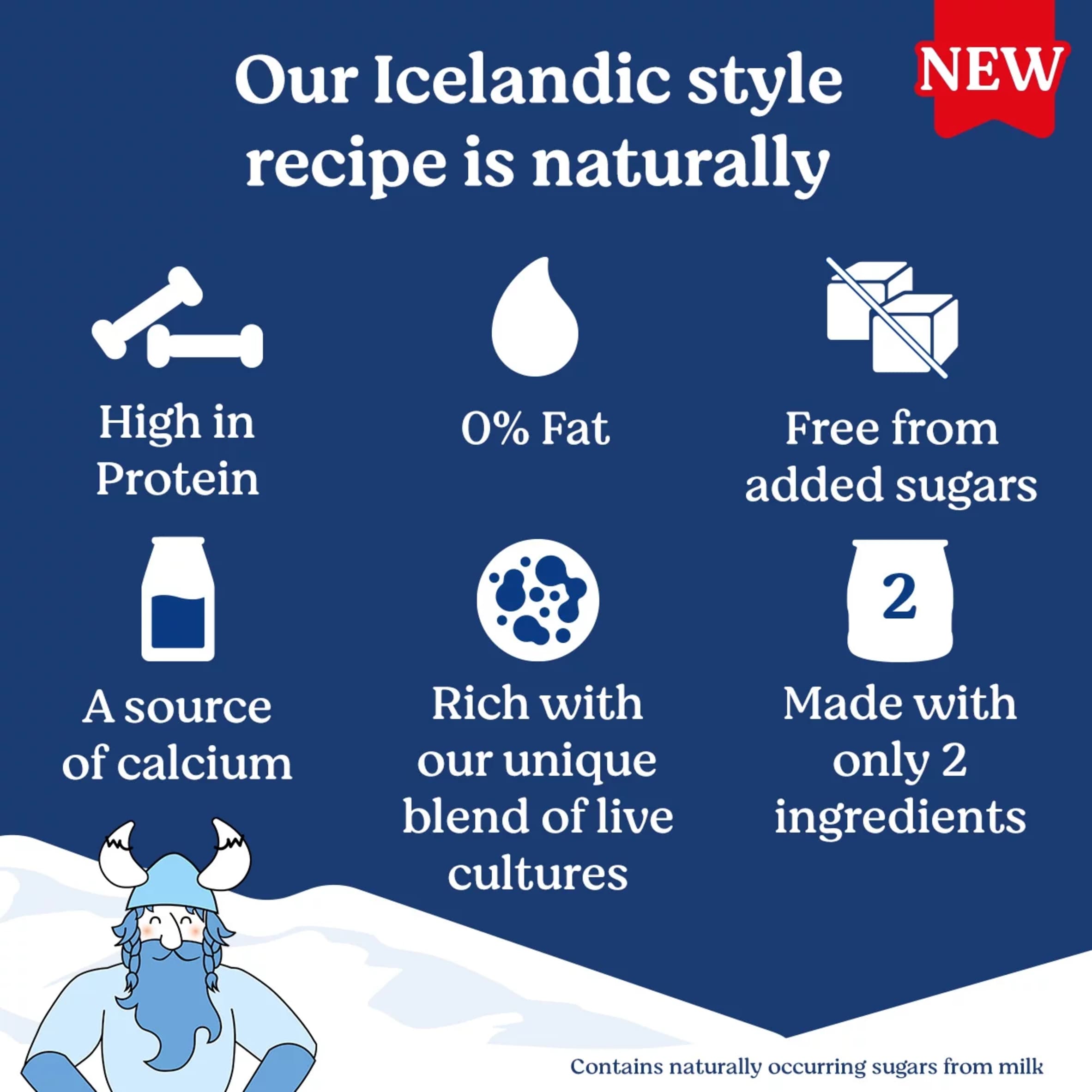 Danone Skyr High Protein 0% Fat Natural Yoghurt 480g thumbnail 2