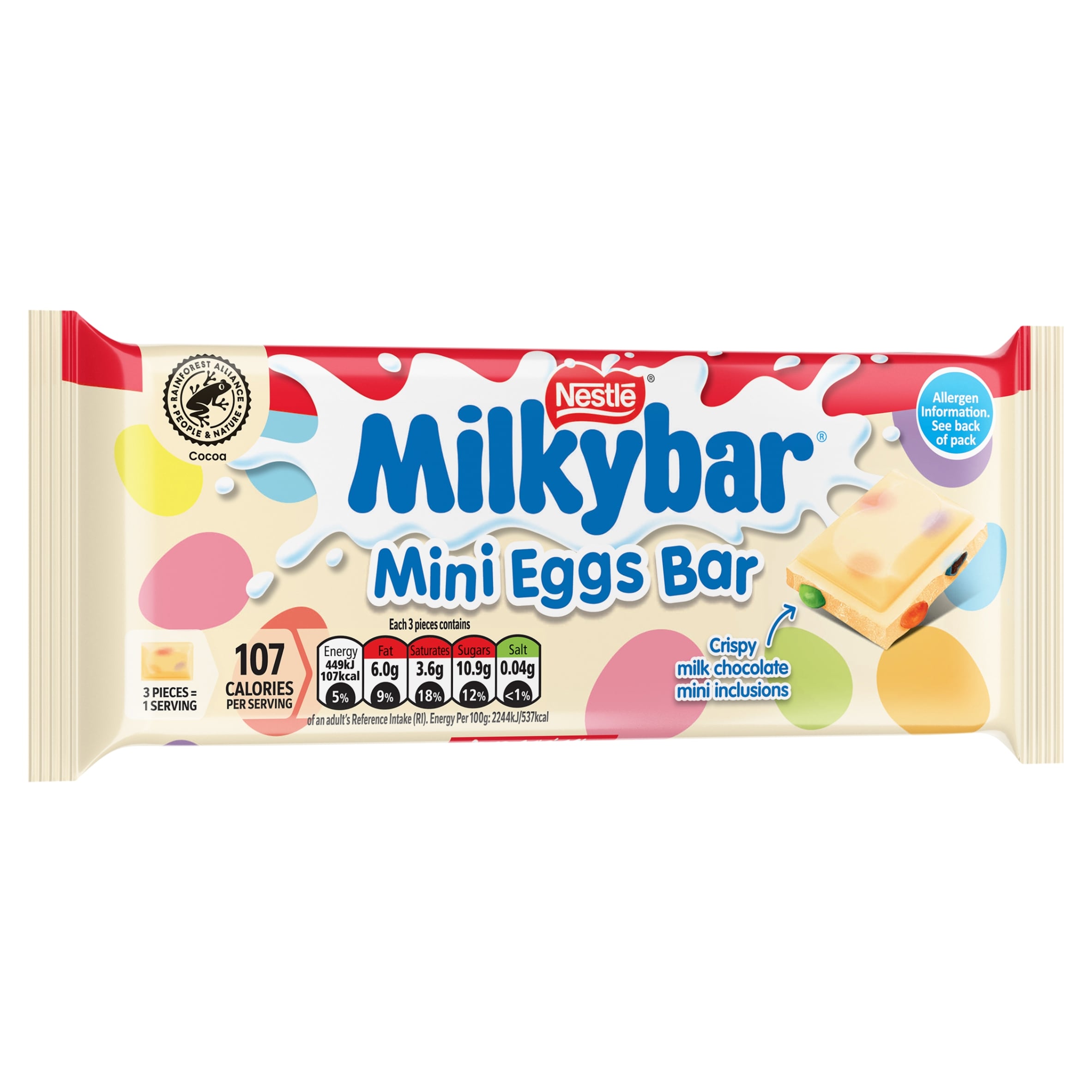 Milkybar Mini Eggs White Chocolate Sharing Bar 100g thumbnail 2