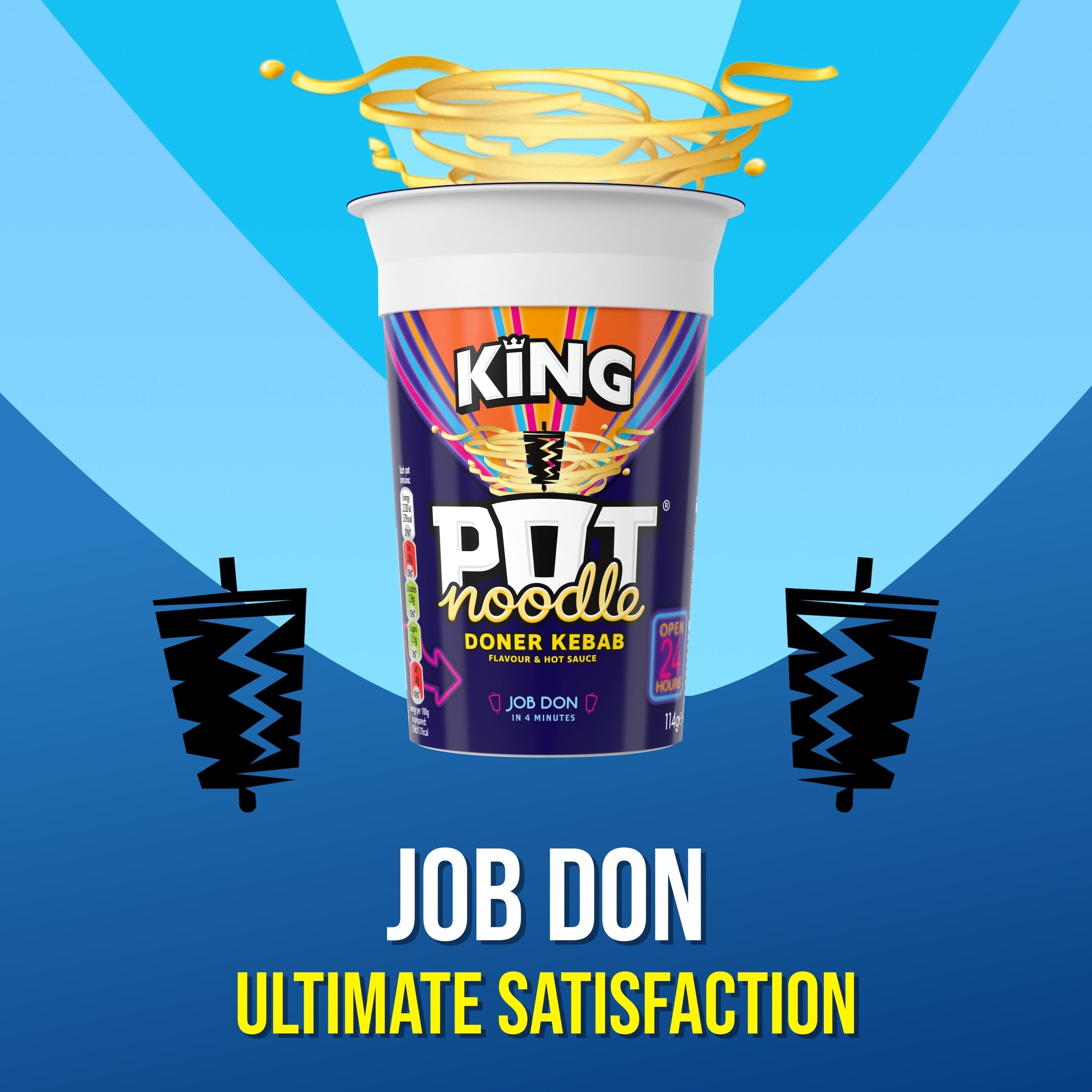 Pot Noodle Doner Kebab Instant Noodles King Pot 114g thumbnail 3
