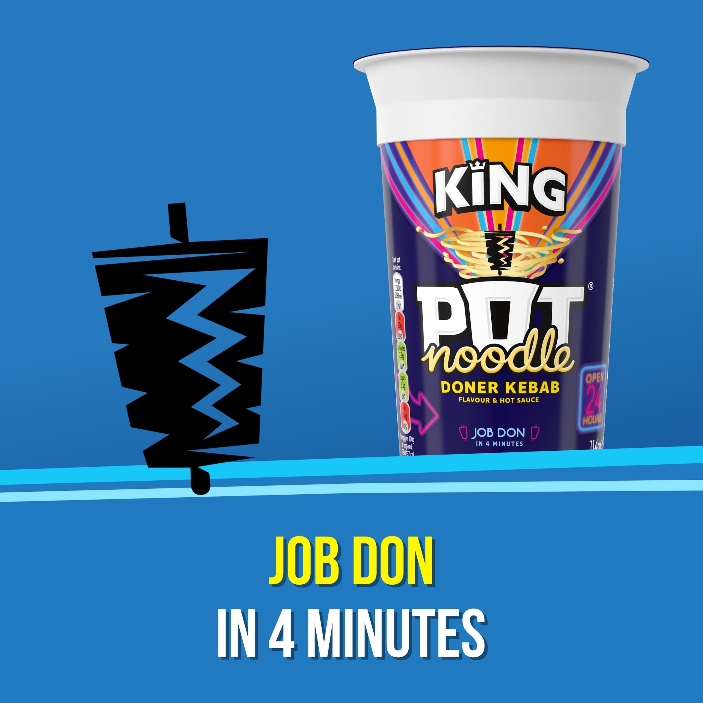 Pot Noodle Doner Kebab Instant Noodles King Pot 114g thumbnail 4