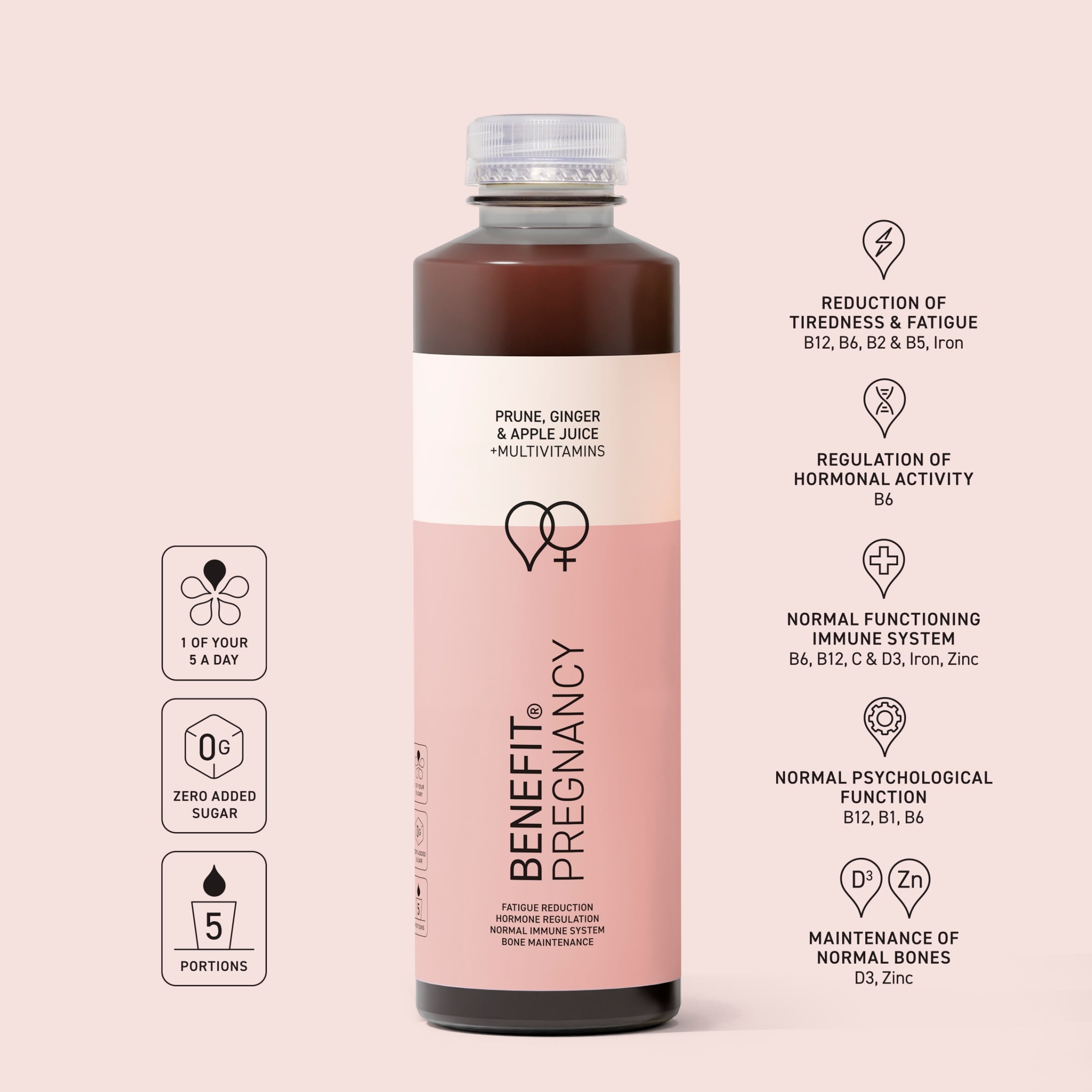 BENEFIT PREGNANCY PRUNE,GINGER & APPLE JUICE + MULTIVITAMINS 750ML. thumbnail 2