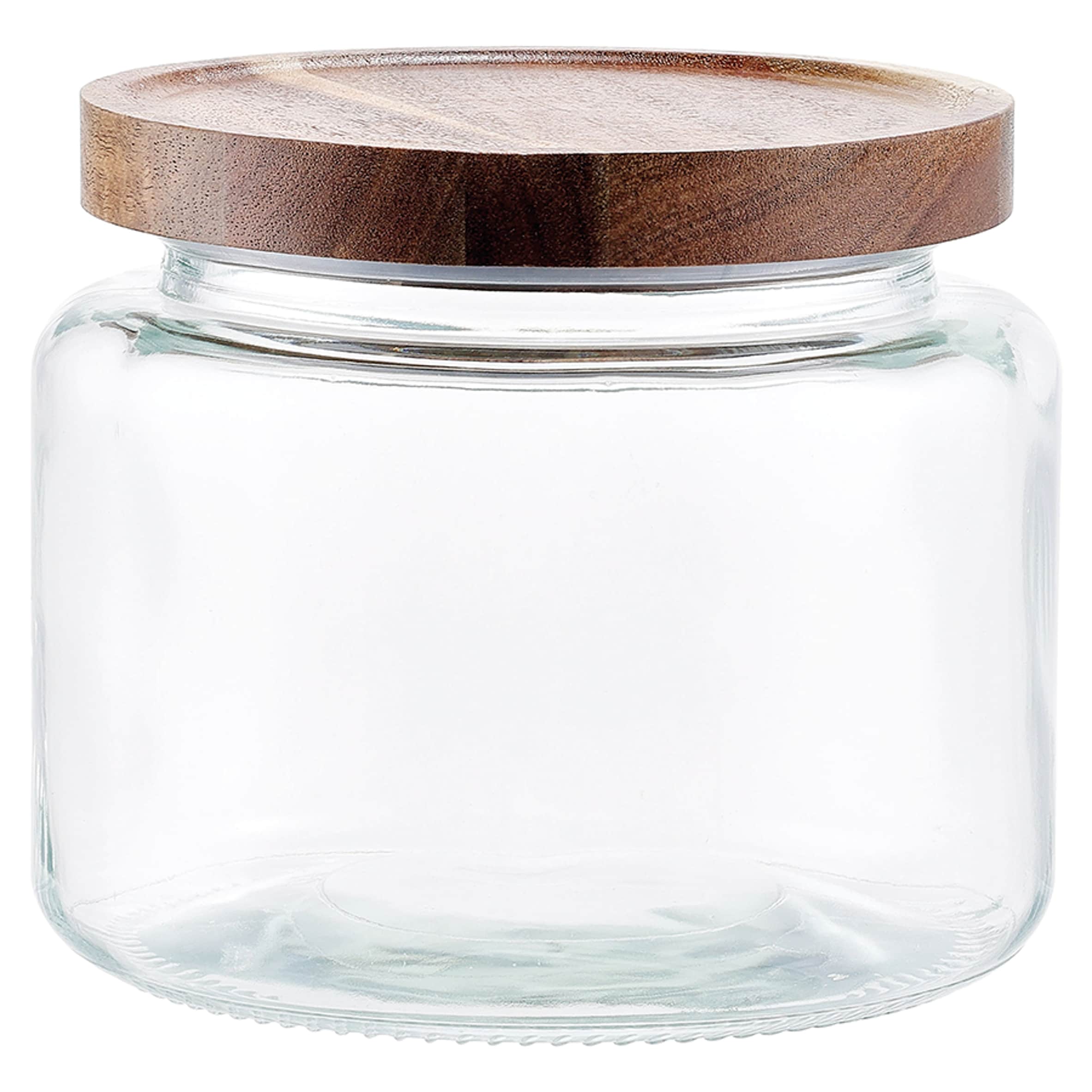 Tesco Acacia Lid Glass Food Storage Jar 2L