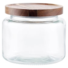 Tesco Acacia Lid Glass Food Storage Jar 2L