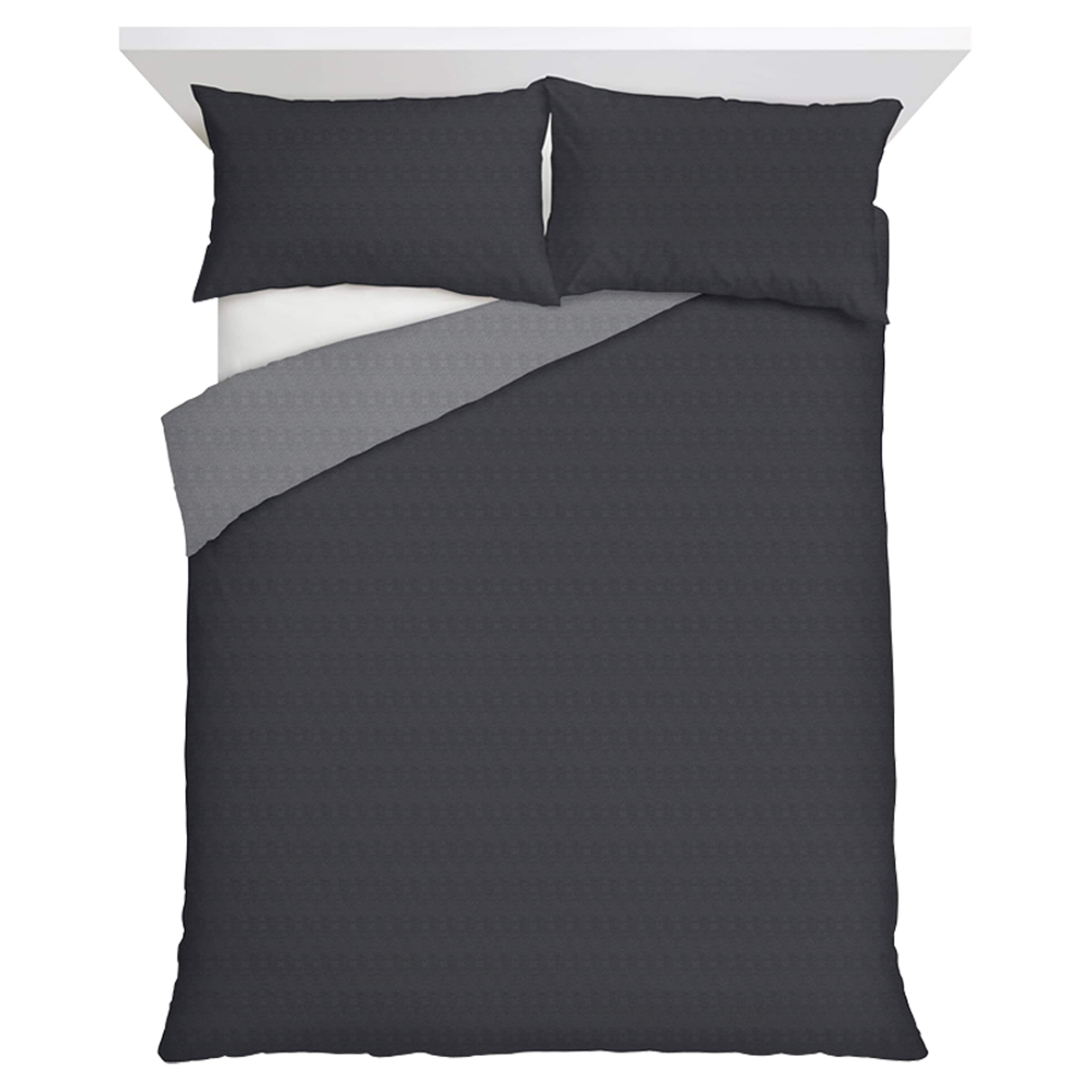 F&F Home Black Reversible Duvet Set Double