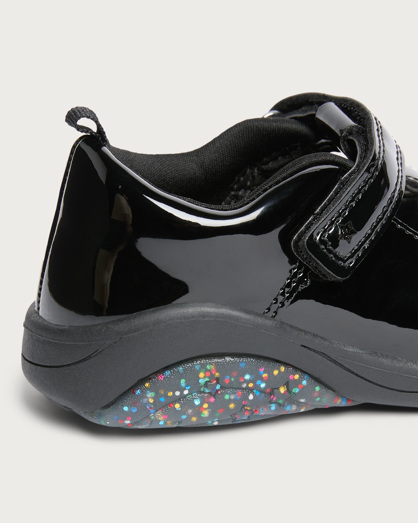 F&F School Girls Unicorn Patent Shoes in Black thumbnail 3
