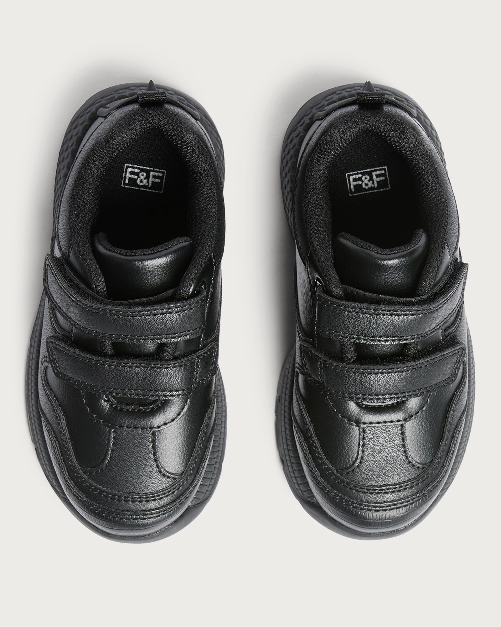 F&F School Boys Dinosaur Spike Double Strap Trainers in Black thumbnail 2