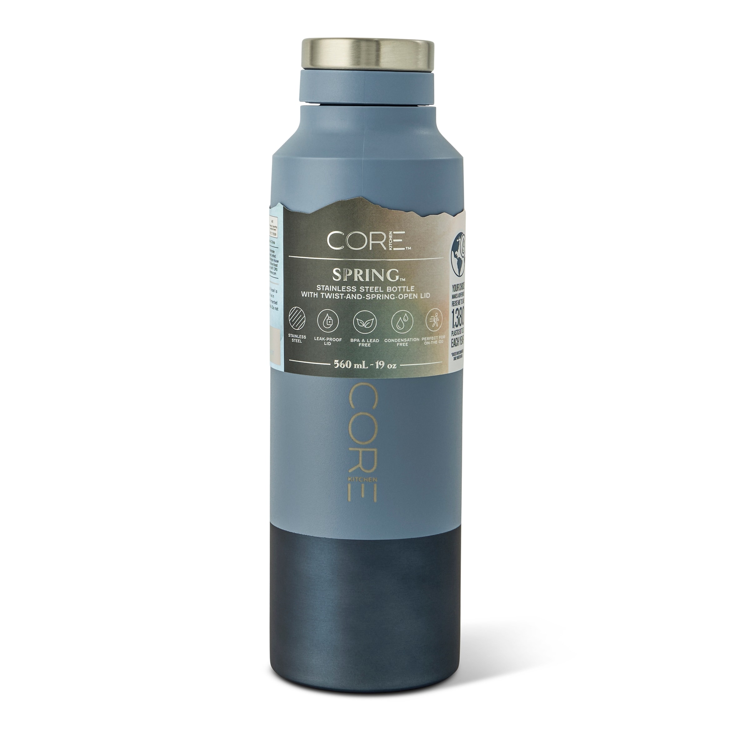 Core Kitchen Blue Spring Water Bottle 560ml