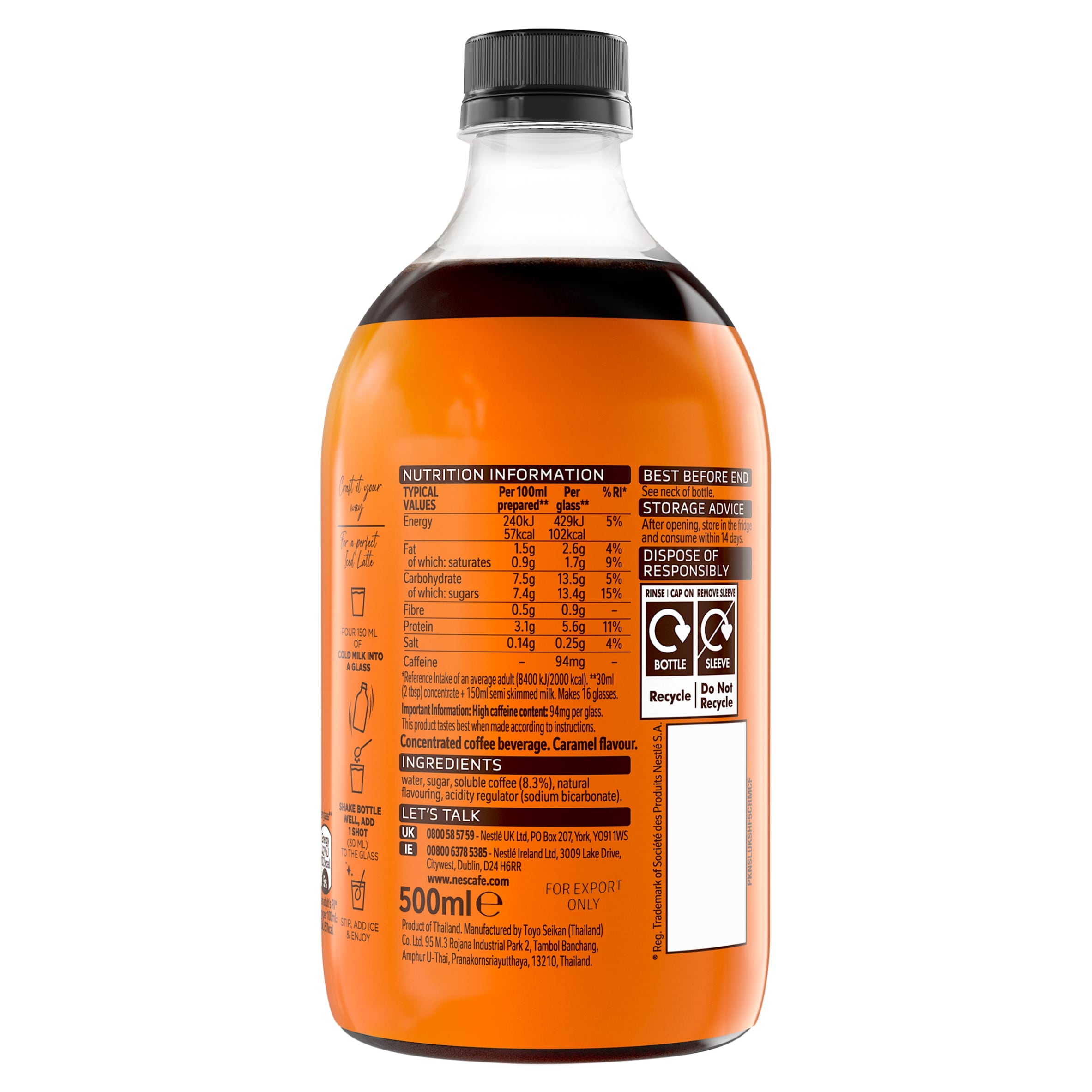 Nescafe Iced Coffee Espresso Concentrated Caramel Flavour 500ml  thumbnail 2