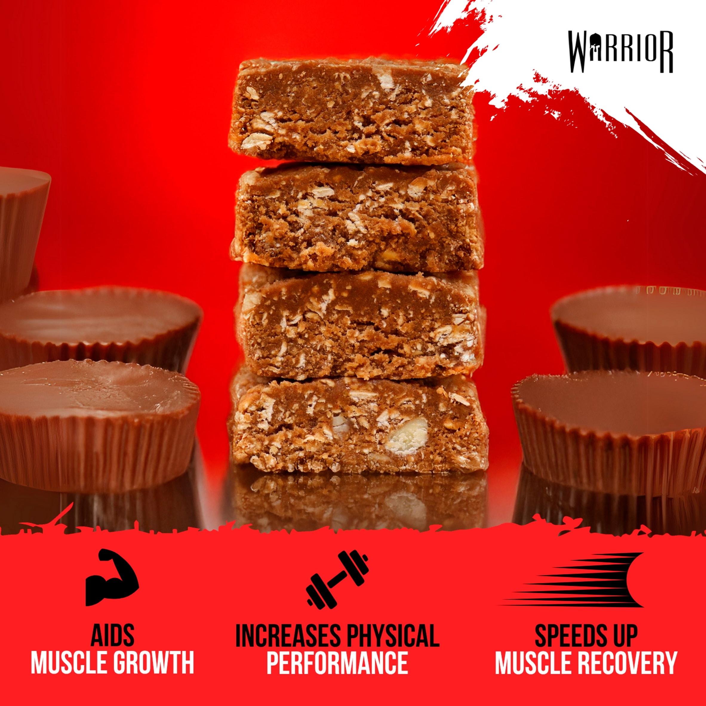 Warrior RAW Protein Flapjack Peanut Butter Cup 75g thumbnail 3