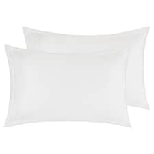 F&F Home Hotel White 400 Thread Count Oxford Pillowcase with Cotton and TENCEL TM Lyocell