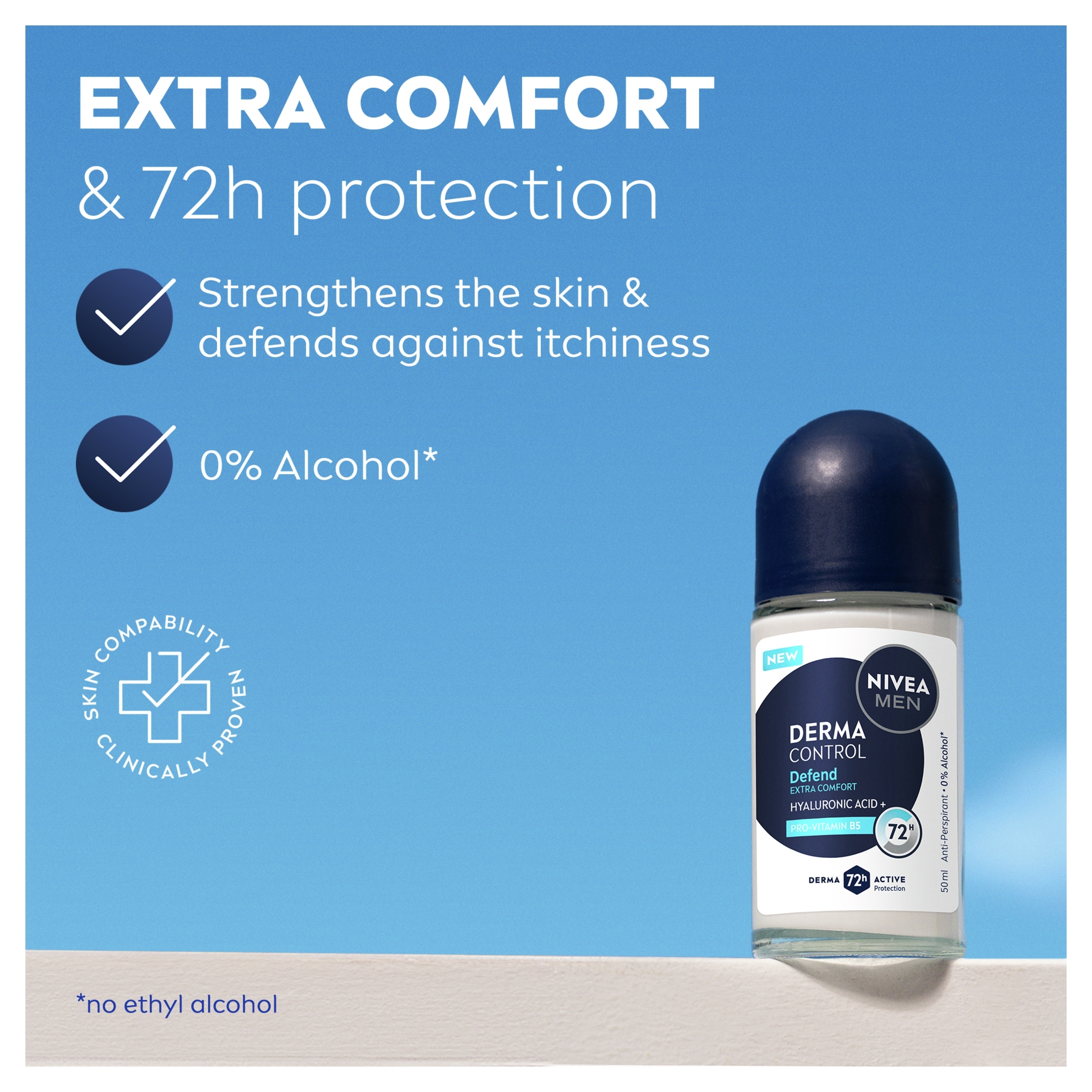 NIVEA MEN Derma Control Defend Antiperspirant Deodorant Roll On 50ml thumbnail 5