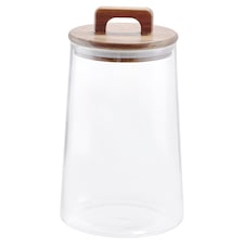 Tesco Acacia Lid Glass Food Storage with Handle 1.6L