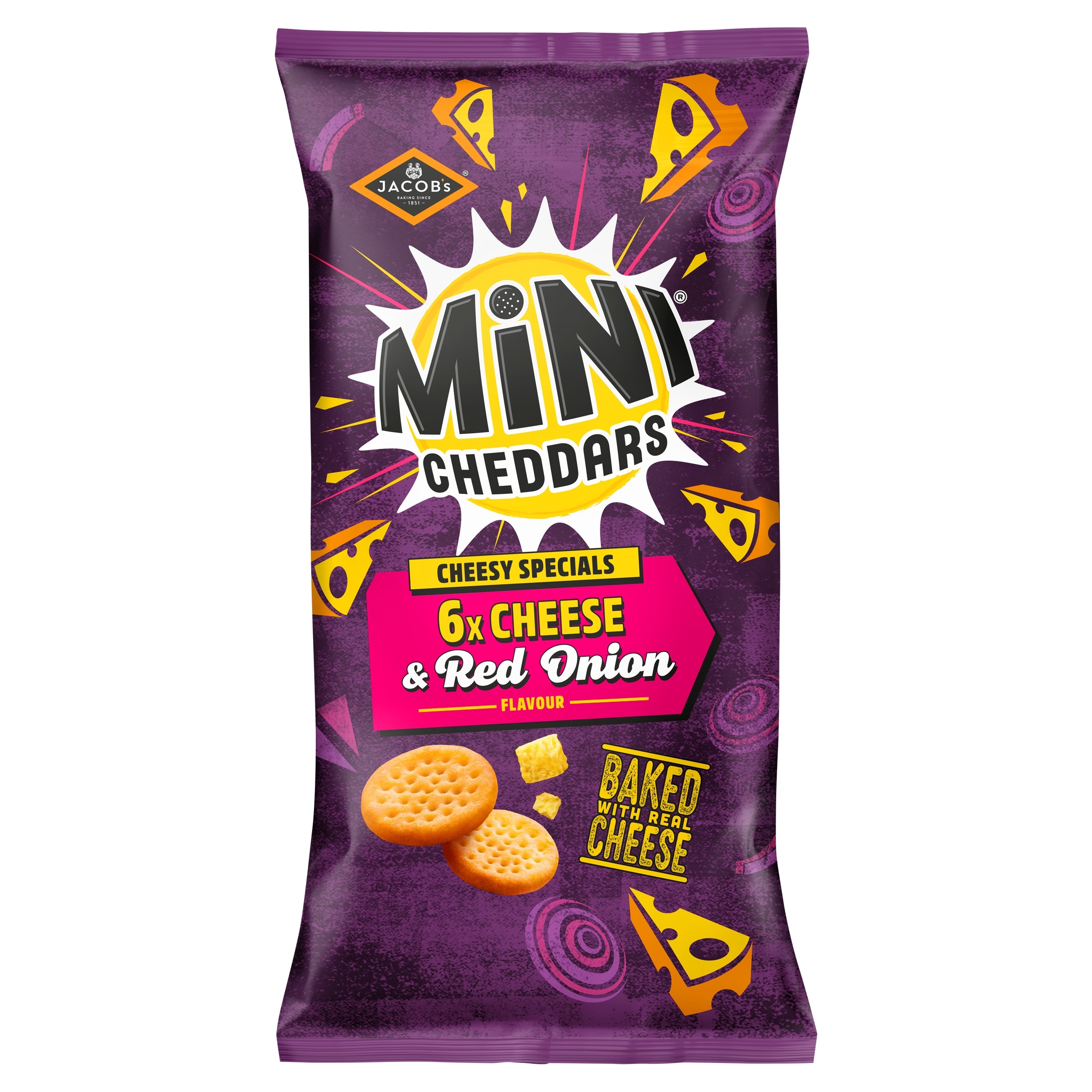Jacob's Mini Cheddars Cheddar & Red Onion Baked Snacks Multipack