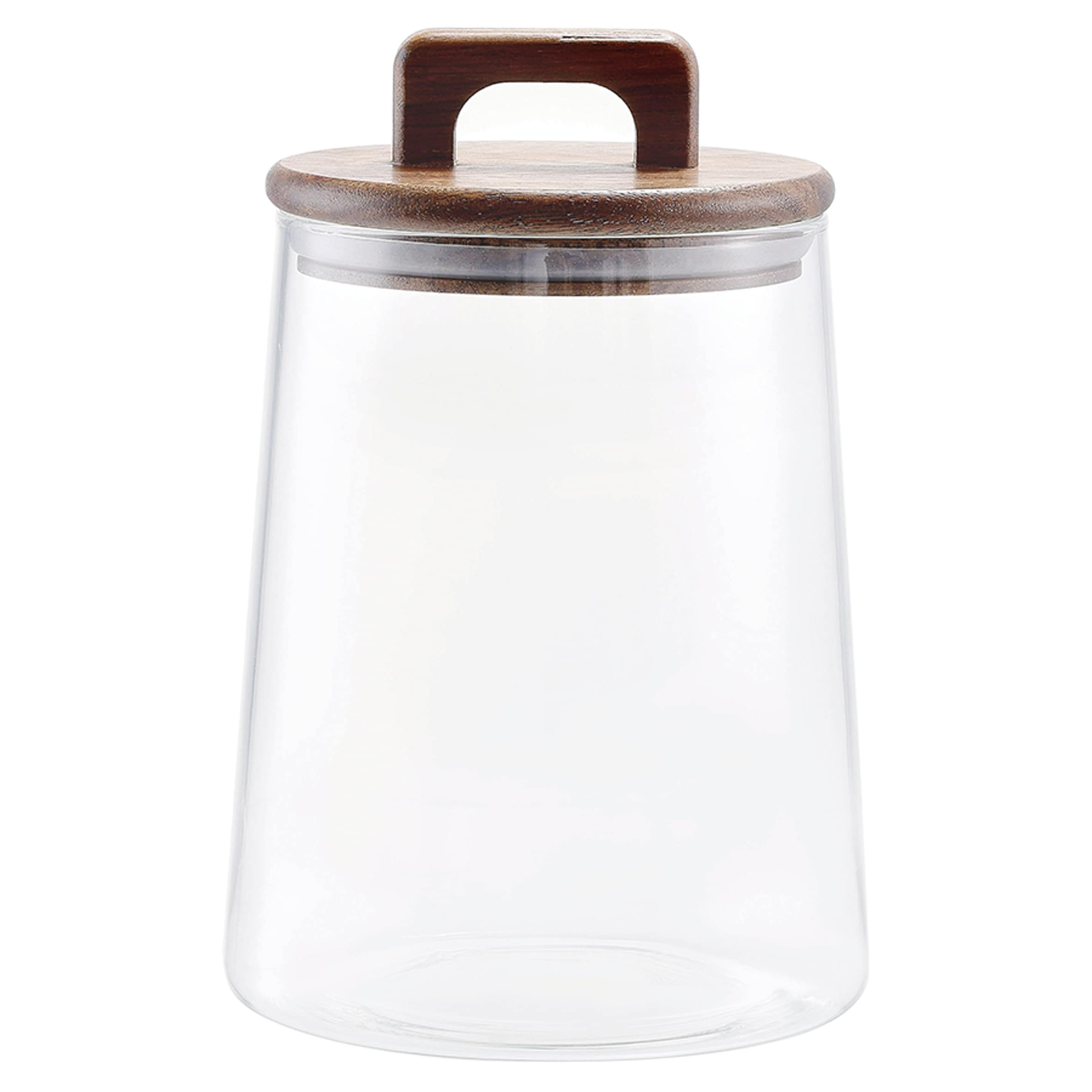 Tesco Acacia Lid Glass Food Storage with Handle 1.3L