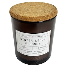 F&F Home Crackle Winter Lemon & Honey Candle 198g