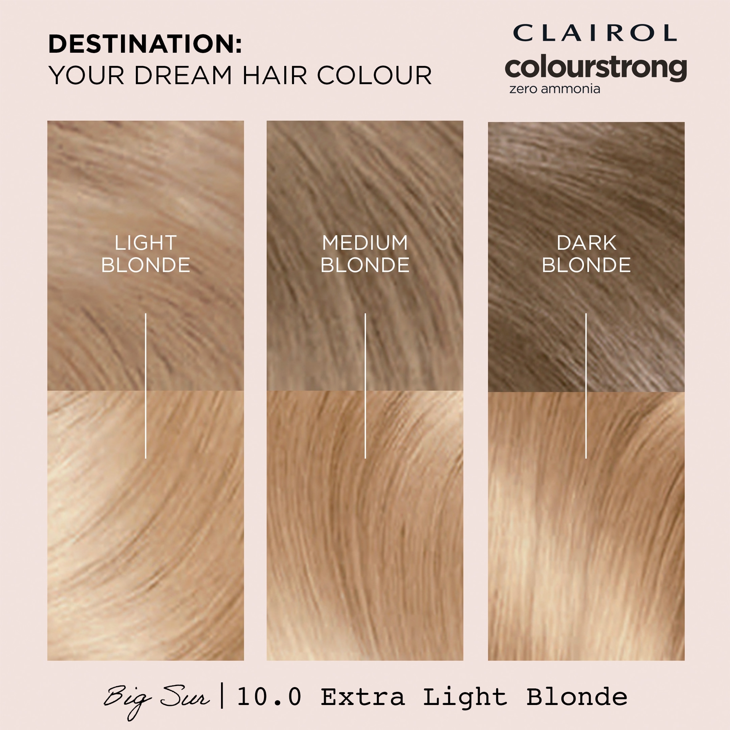 CLAIROL COLOUR STRONG PERMANENT HAIR DYE - 10.0 EXTRA LIGHT BLONDE thumbnail 2