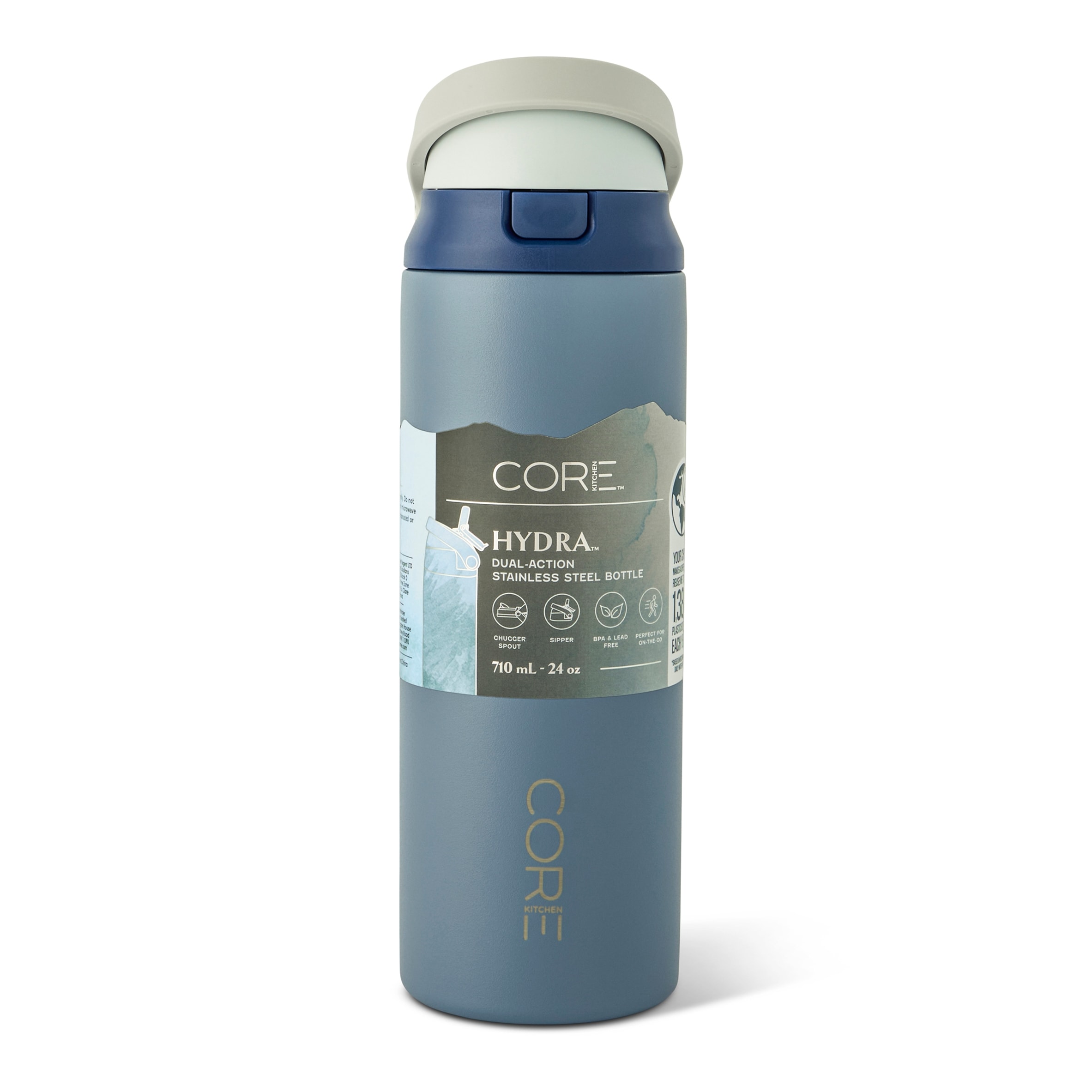 Core Kitchen Navy Hydra Dual Function Water Bottle 710ml