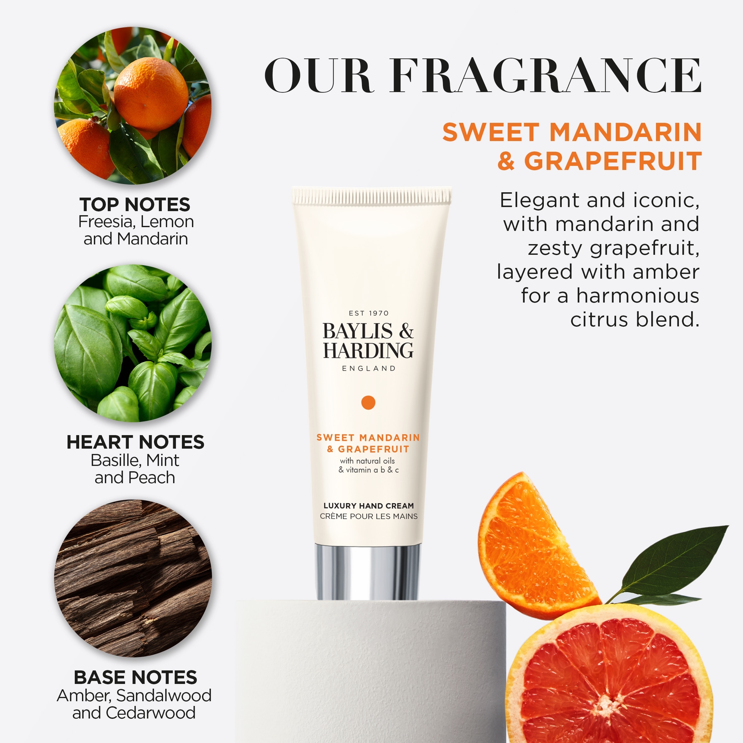 Baylis & Harding Sweet Mandarin & Grapefruit Hand Cream  50ml thumbnail 3