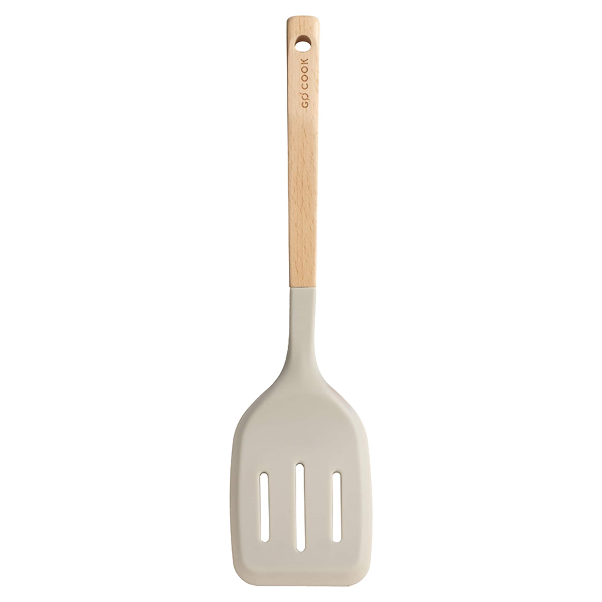 Go Cook Taupe Beechwood Silicone Turner