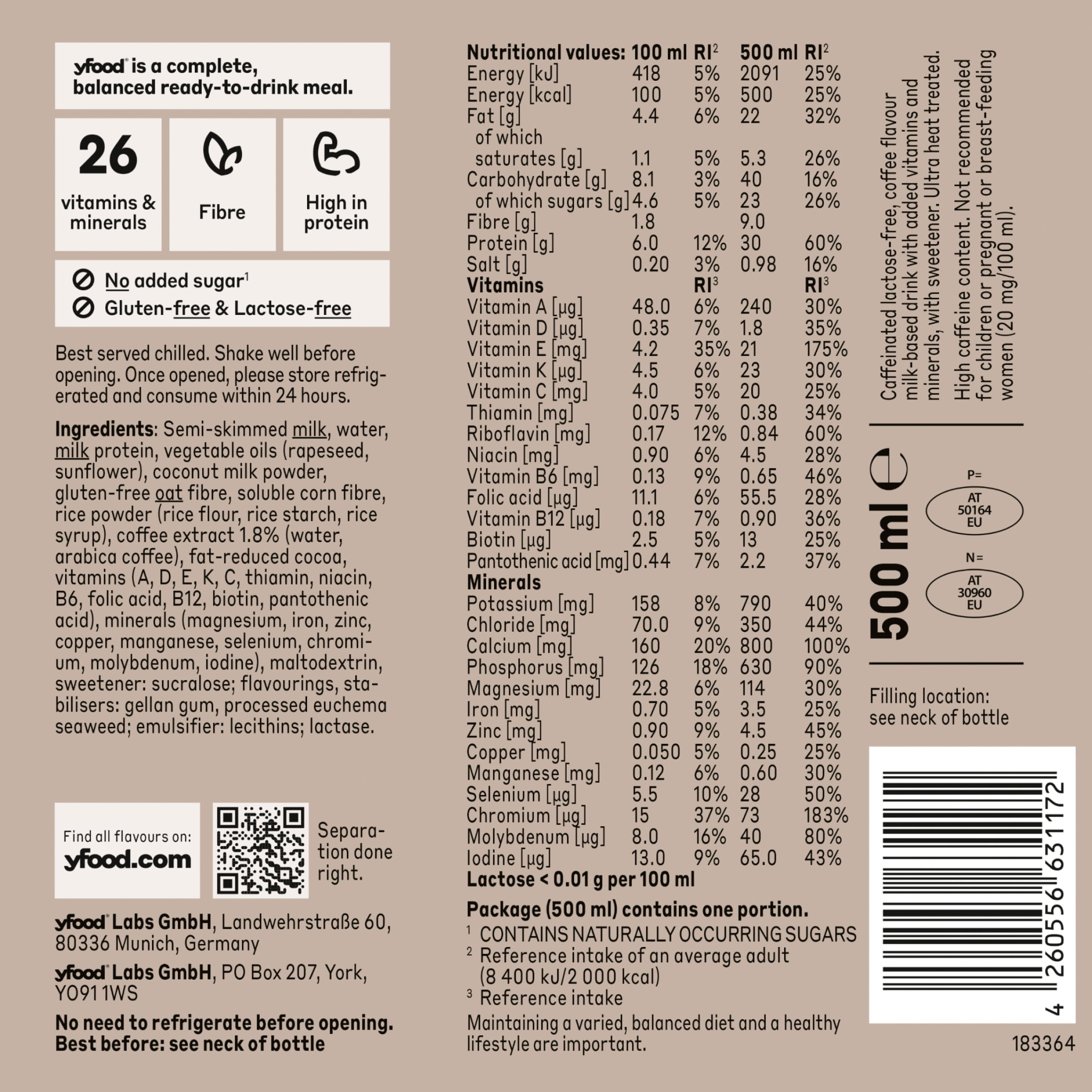 yfood Ready to Drink Complete Meal Cold Brew Coffee 500ml thumbnail 3