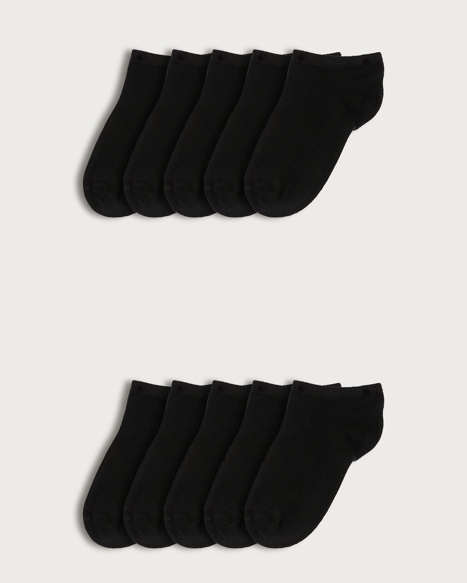 F&F Boys 10-Pack Cotton Rich Trainer Socks in Black