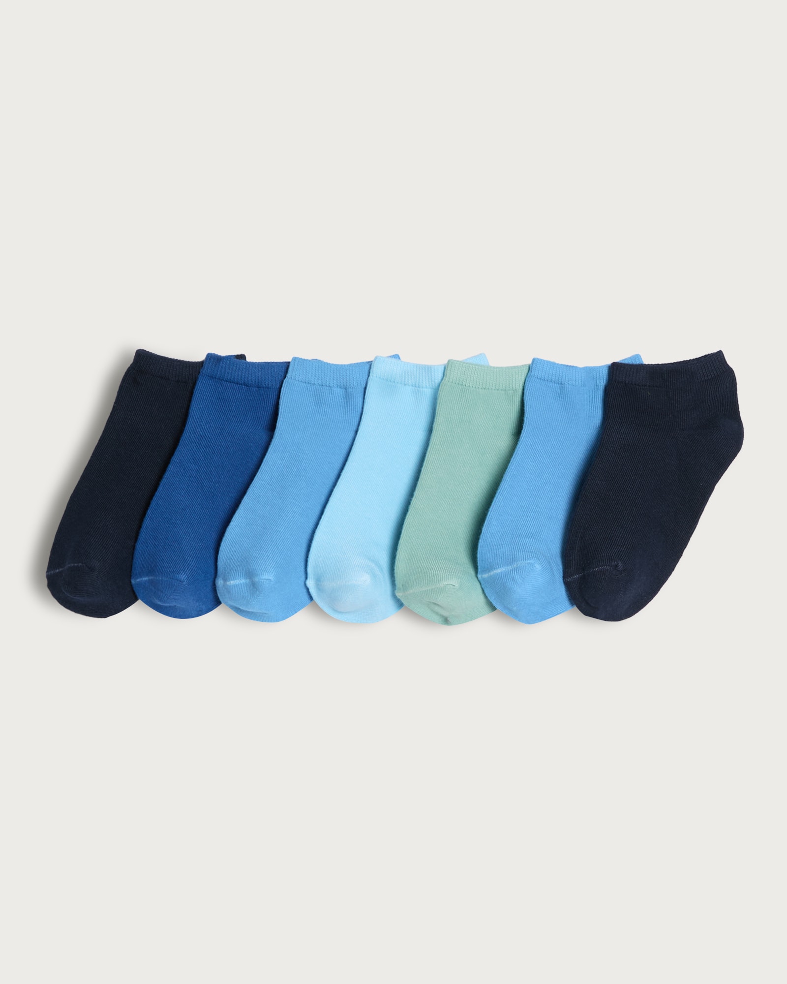 F&F 7-Pack Cotton Rich Trainer Socks in Blue
