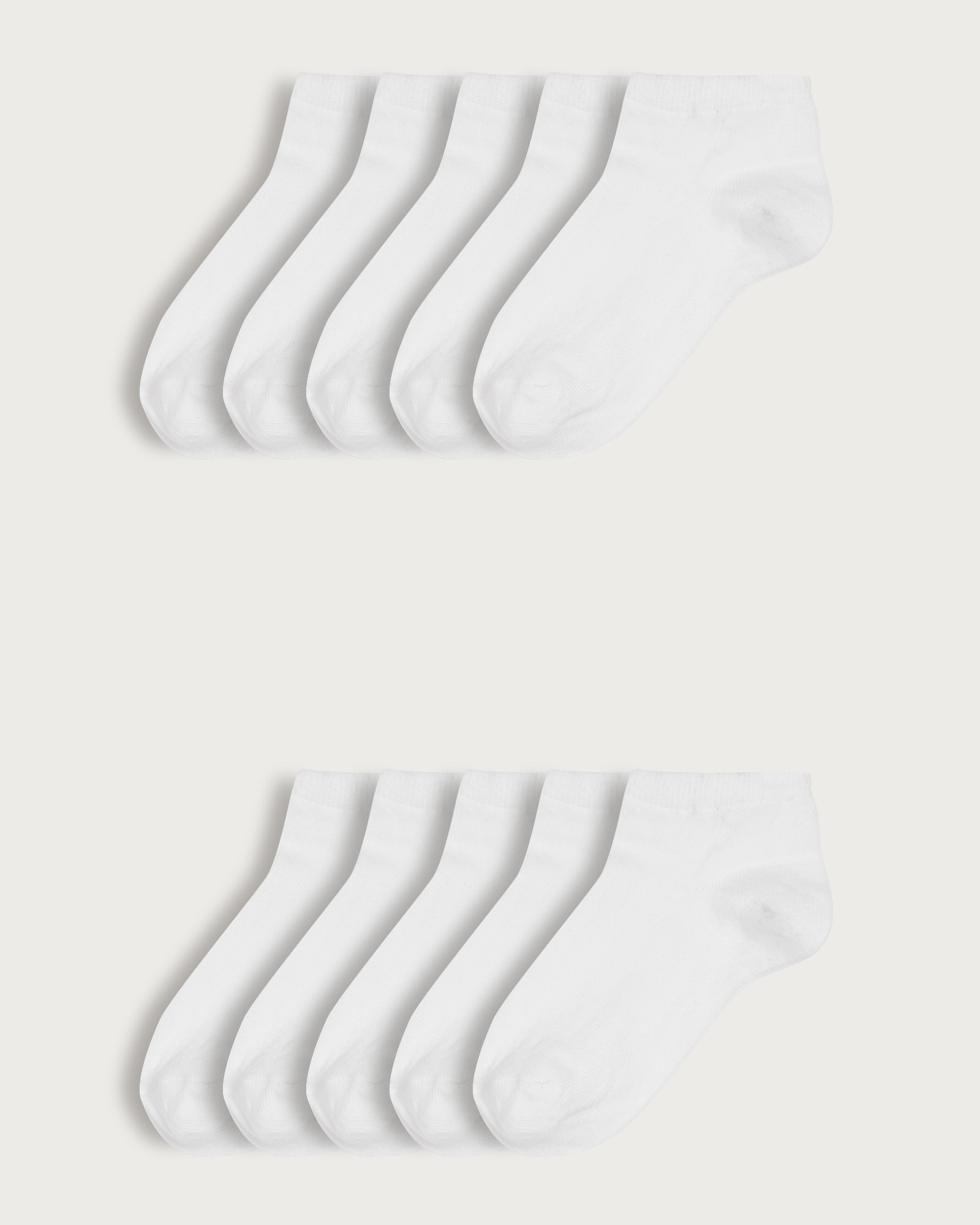 F&F Girls 10-Pack Cotton Rich Trainer Socks  in White