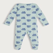 F&F Baby 3-Pack Pure Cotton Dinosaur Sleepsuits in Blue thumbnail 2